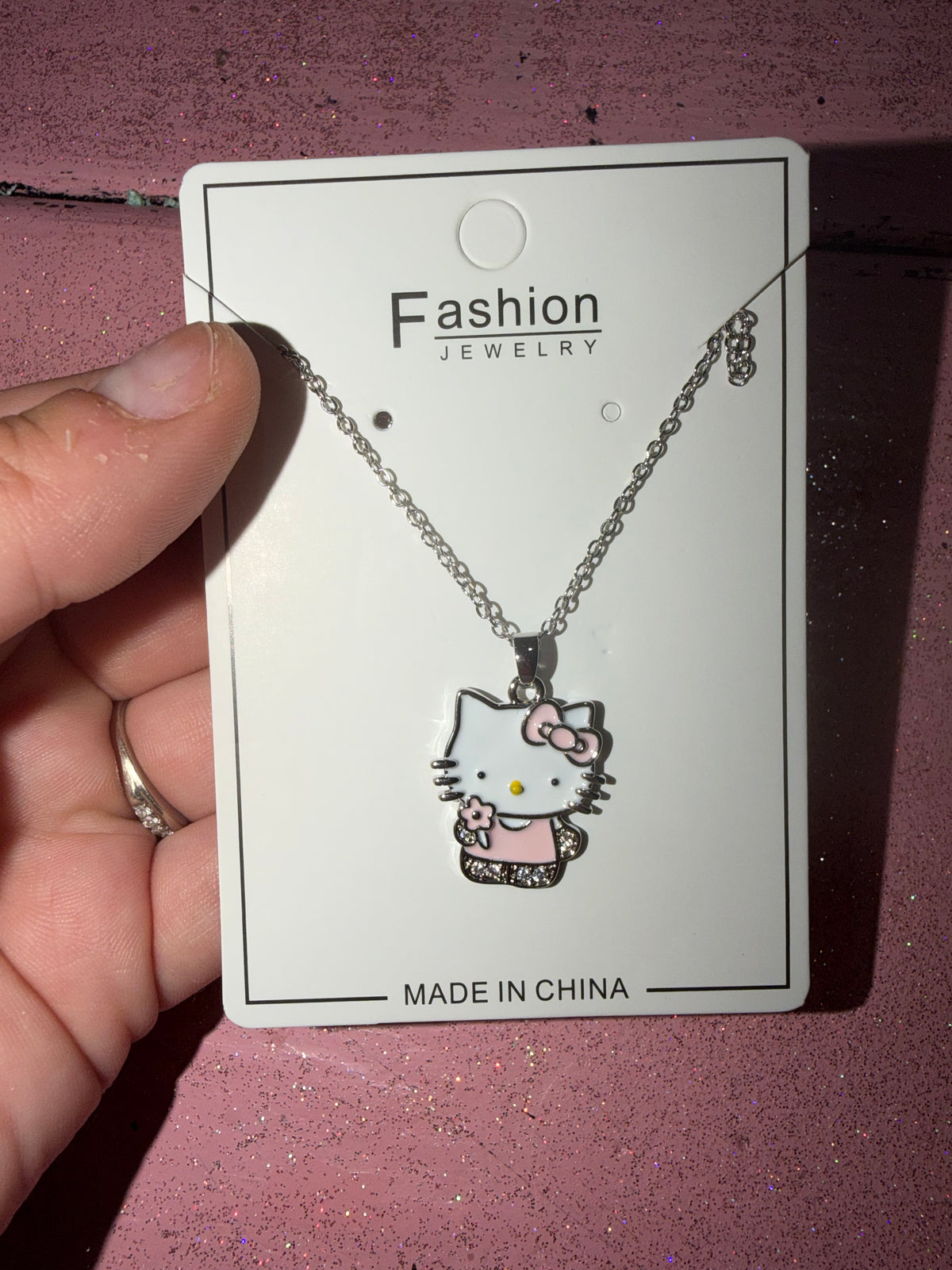 Hello kitty pink necklace