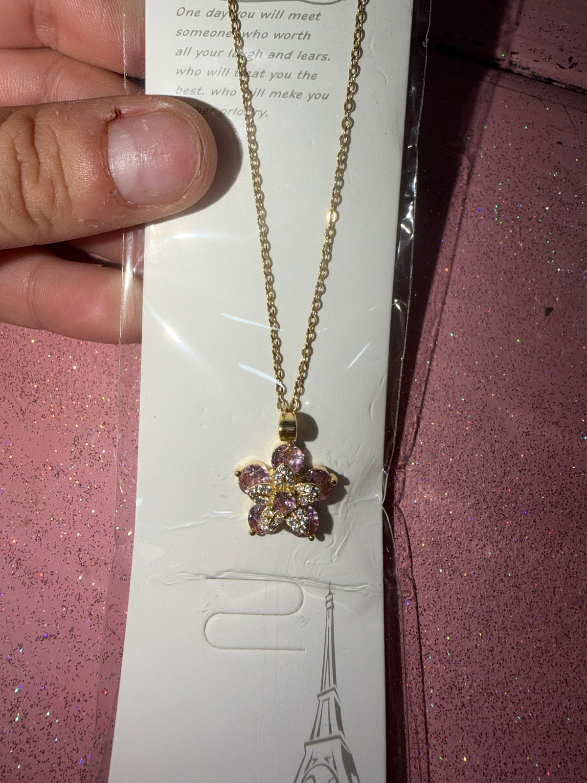 Cherry blossom pink necklace