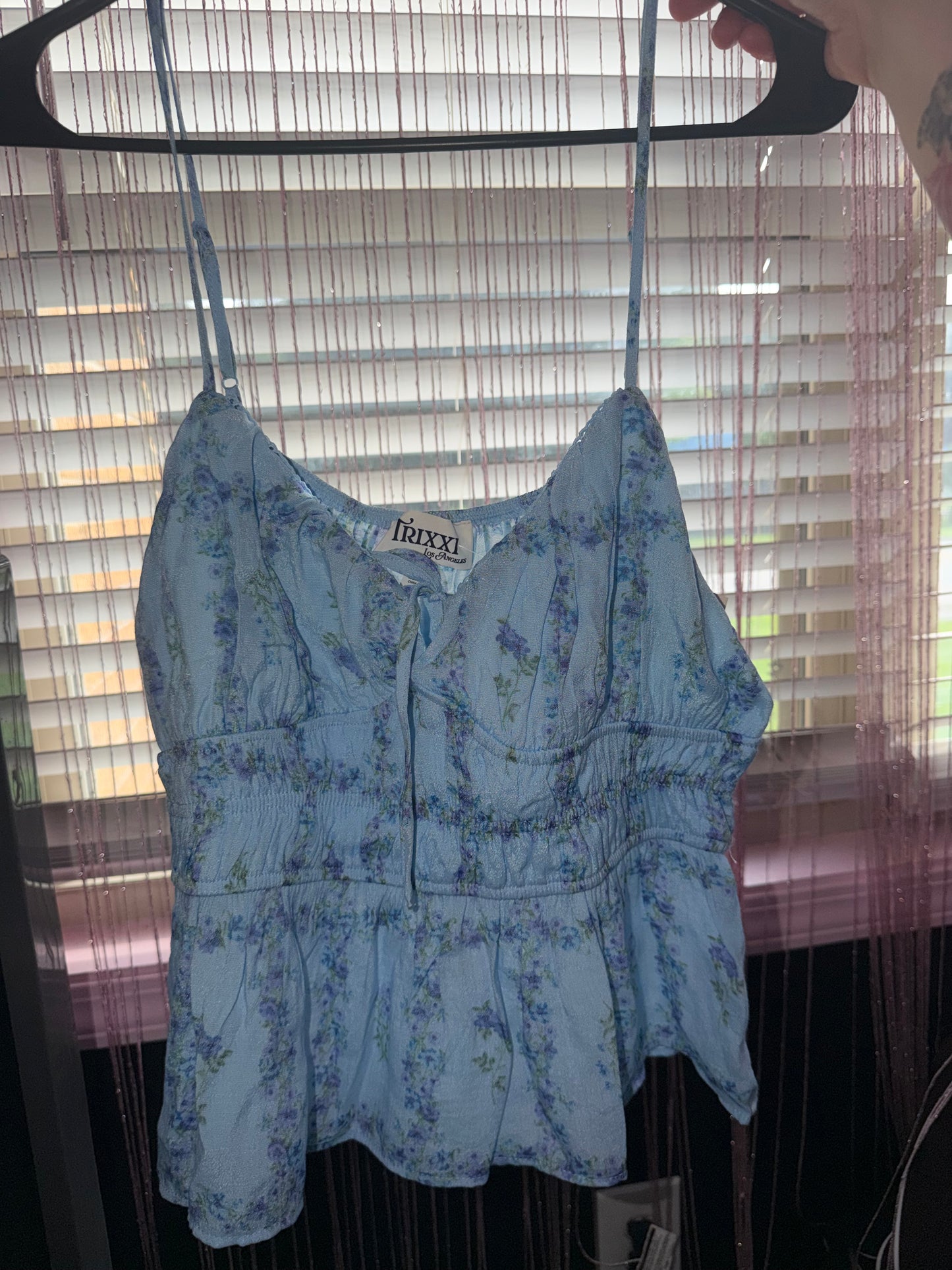 Blue floral tank (L)