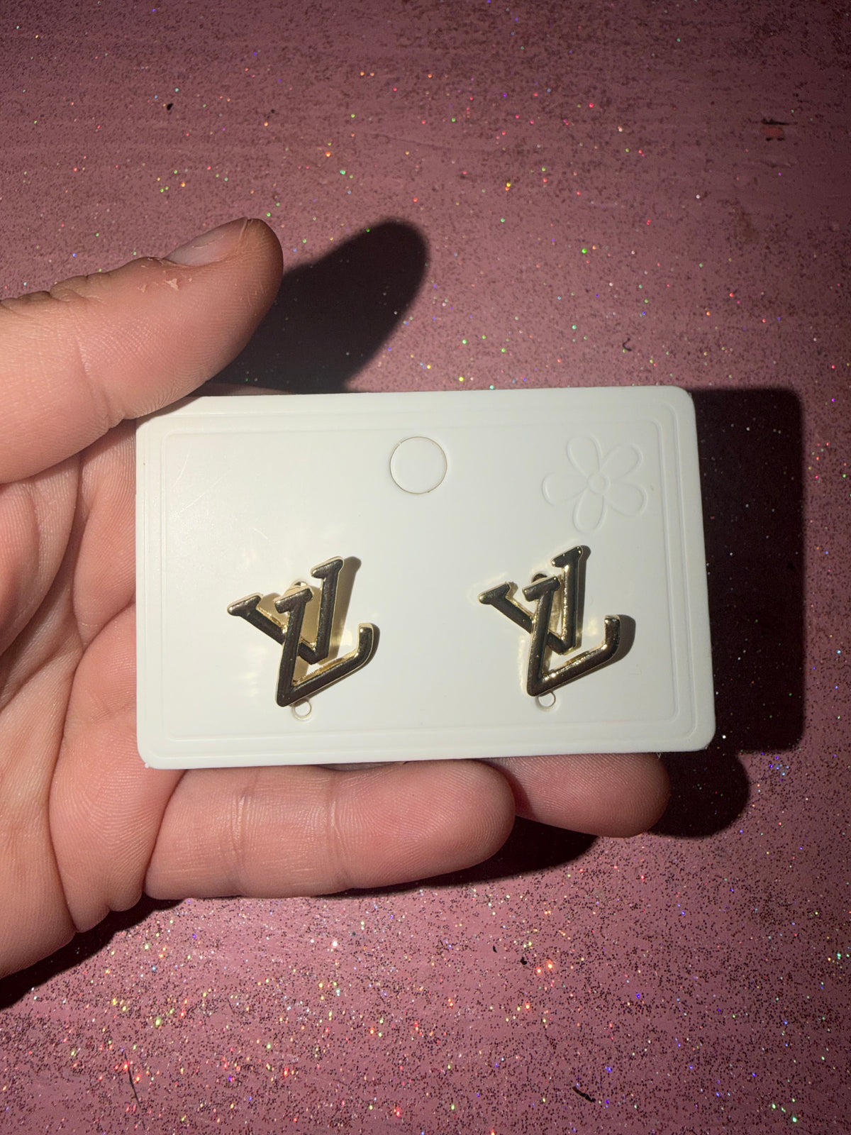 Gold lv earrings