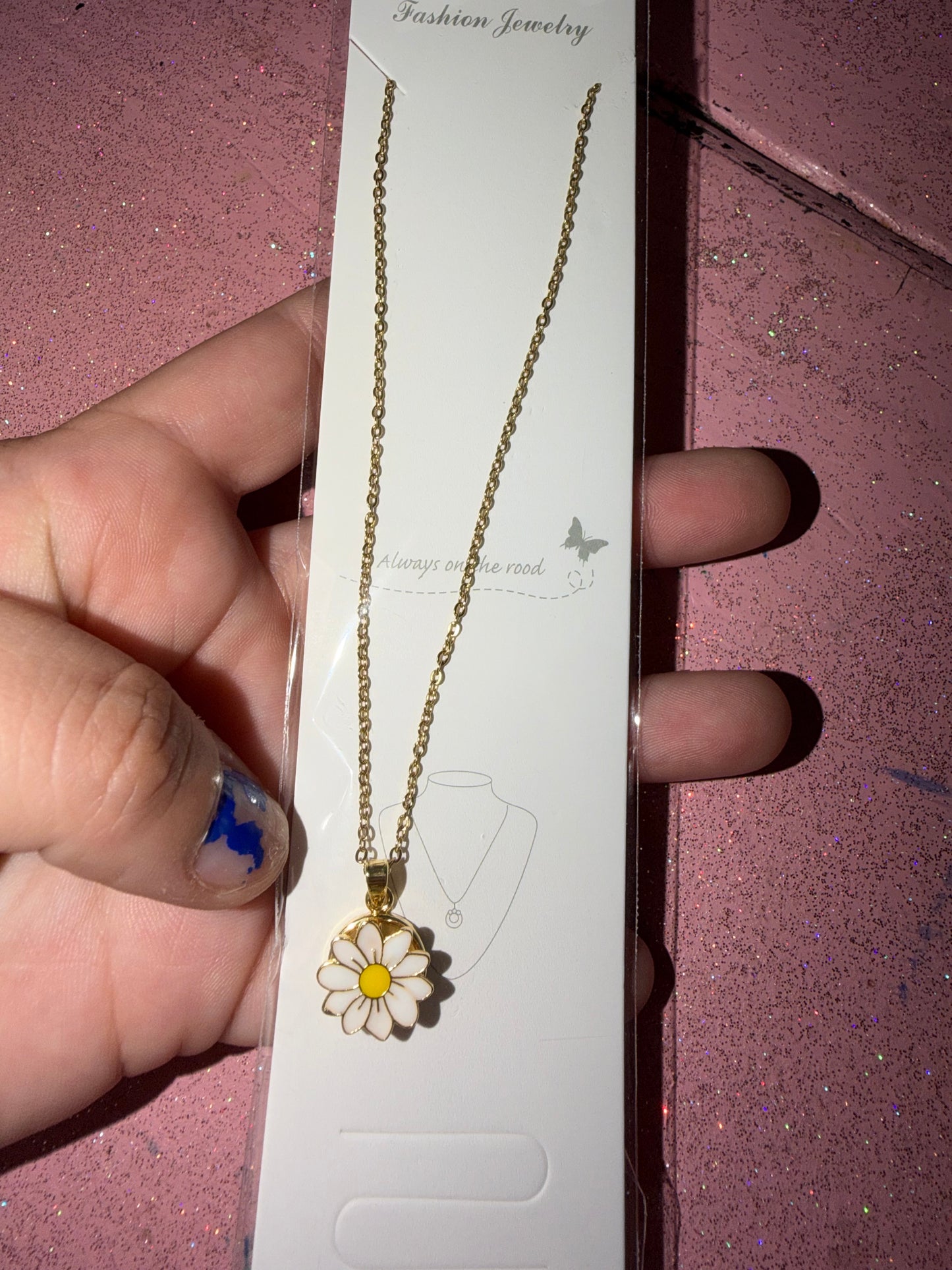 Fidget spinner sunflower necklace