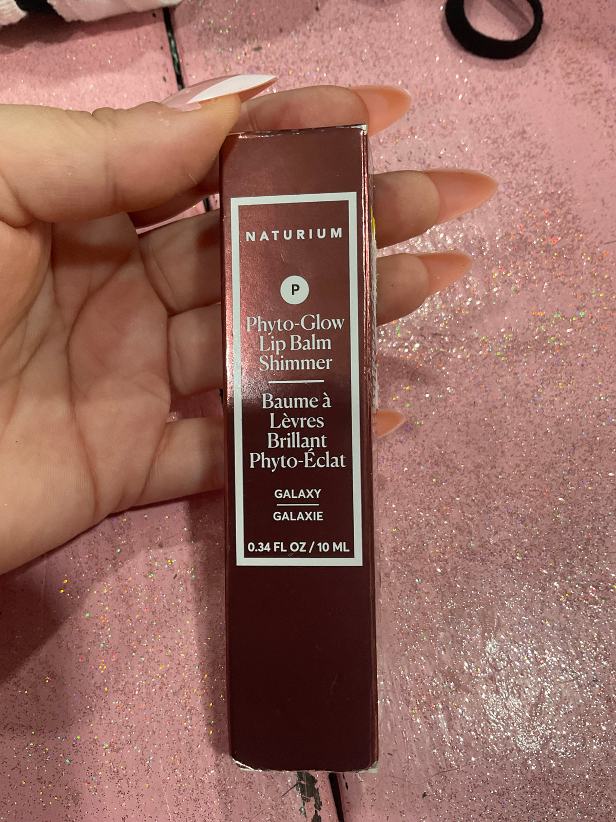 Brown lip gloss shimmer