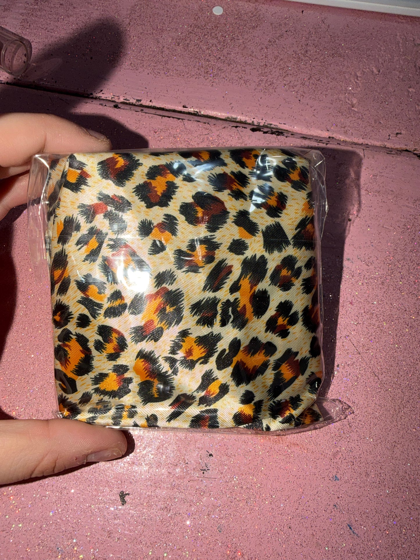 Brown and gold shower cap