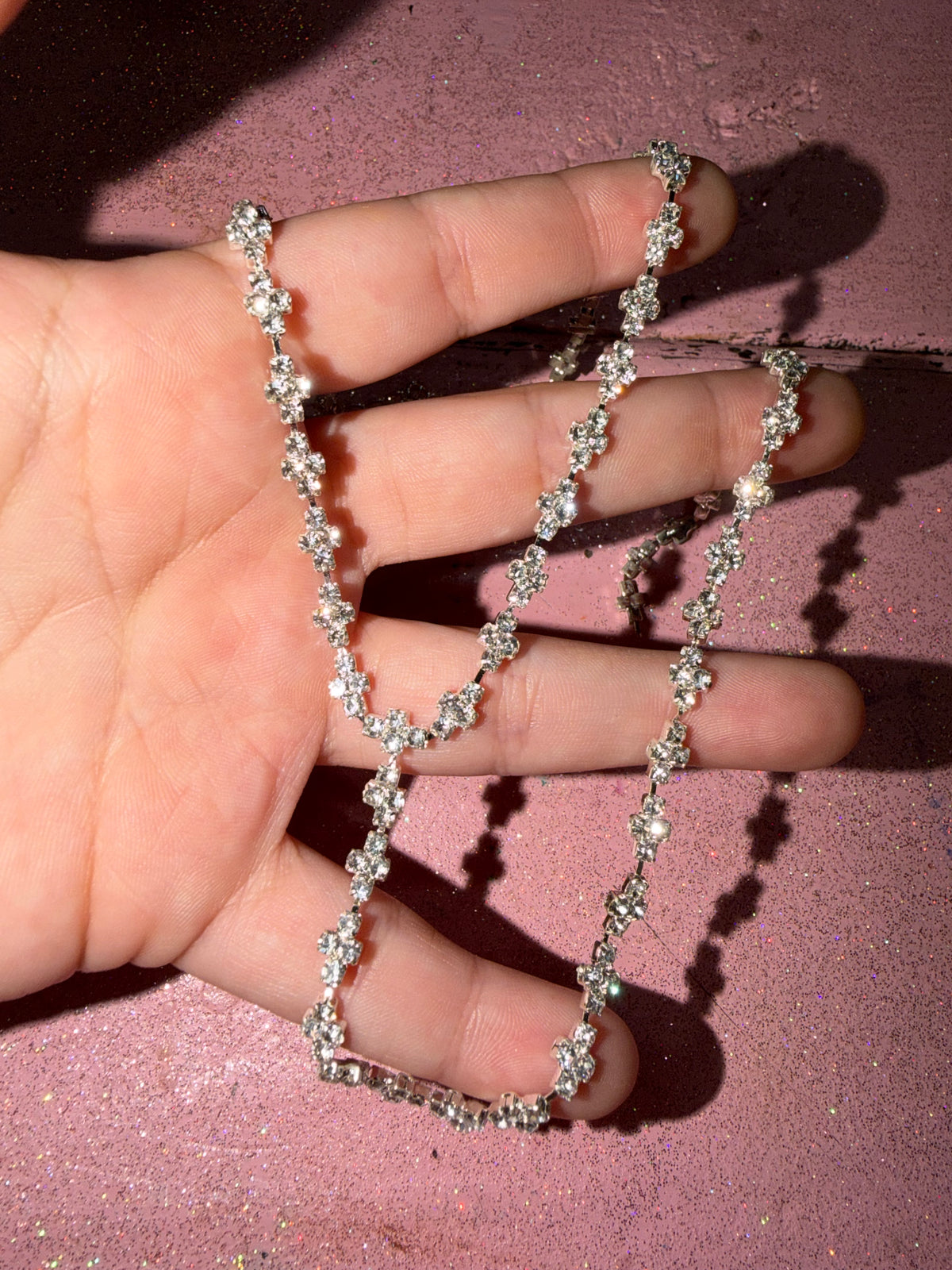 Cross rhinestone lanyard necklace