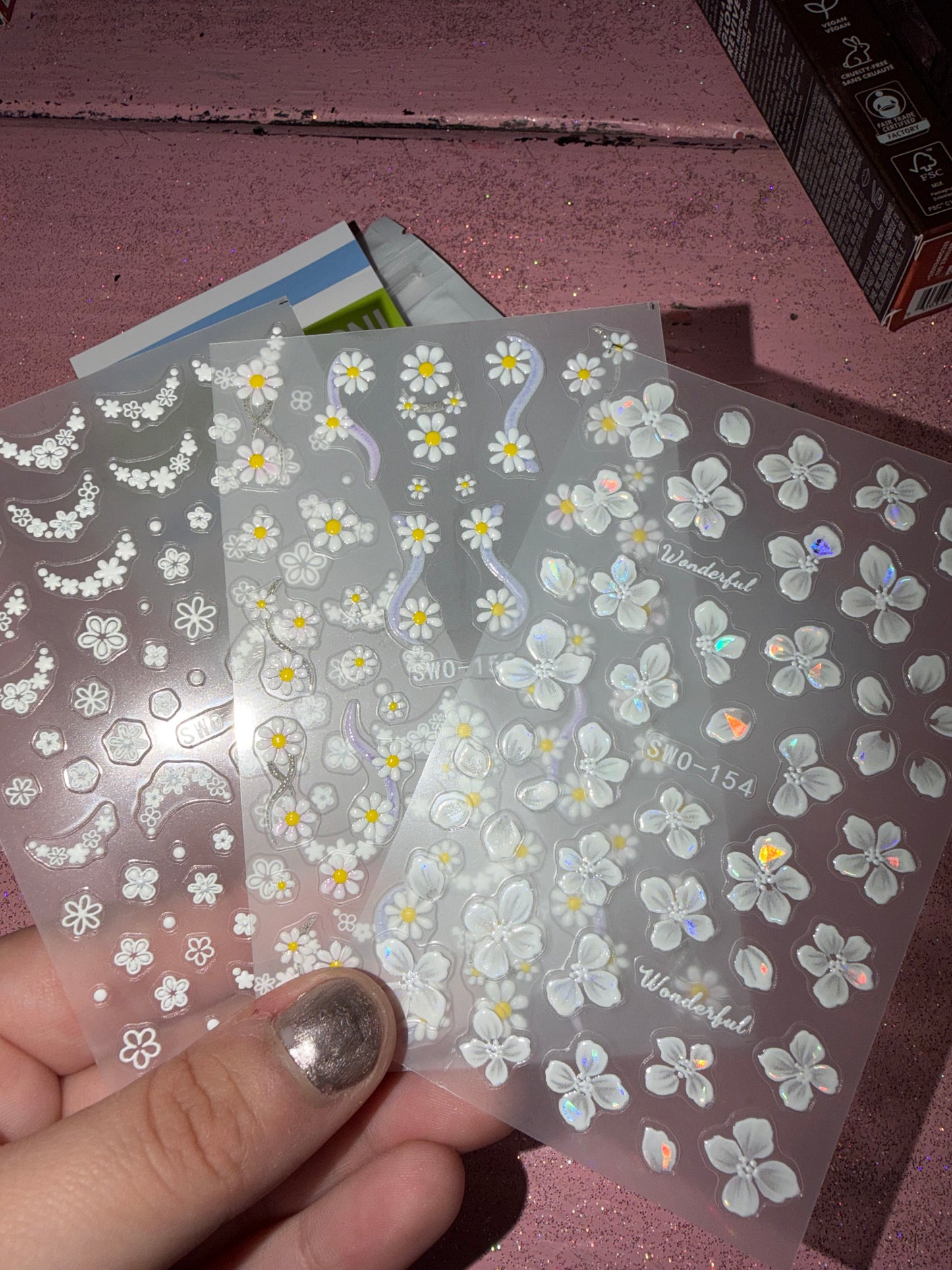 3 pcs nail stickers