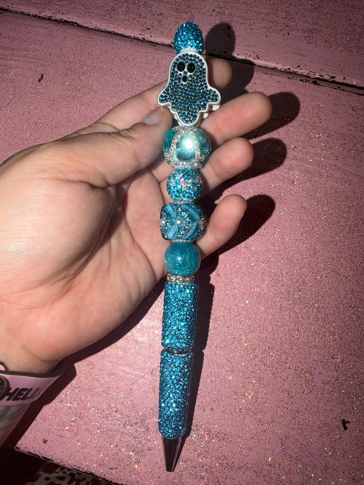 Rhinestone blue ghost pen