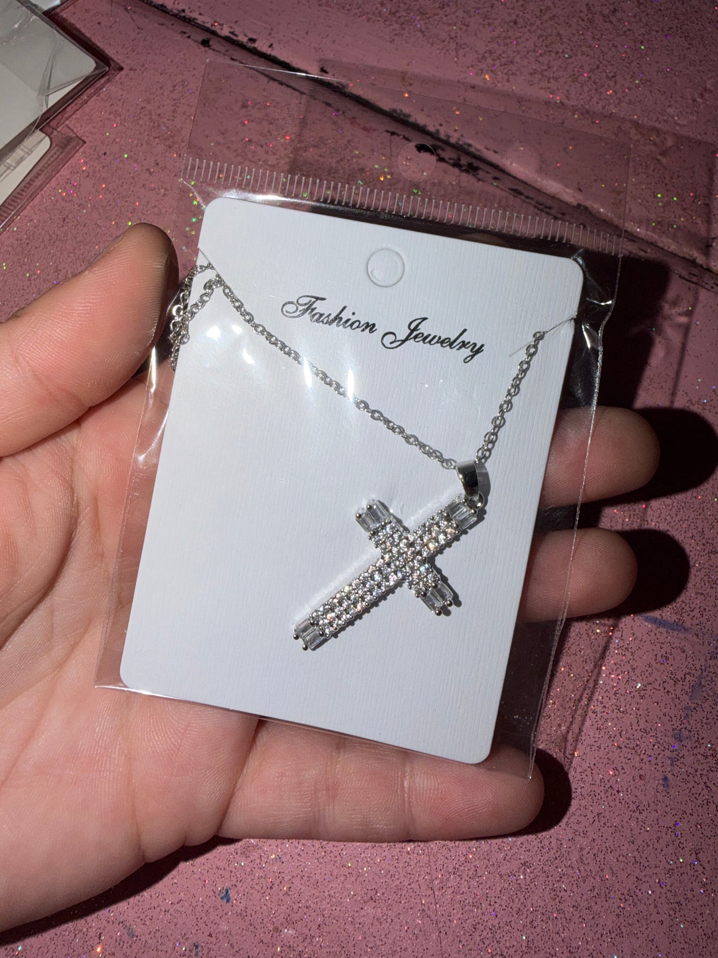 Rhinestone Cross necklace