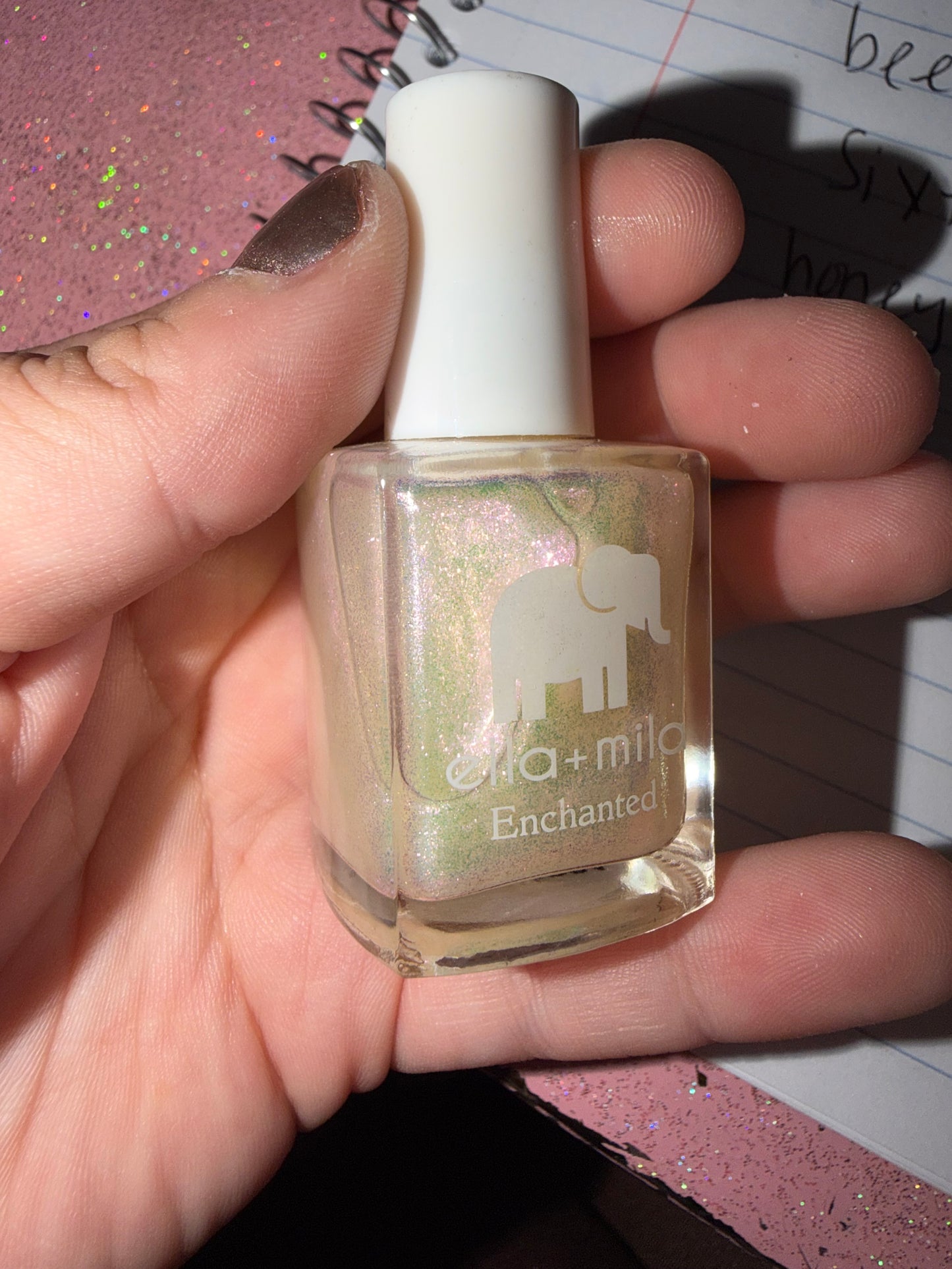 White glitter polish