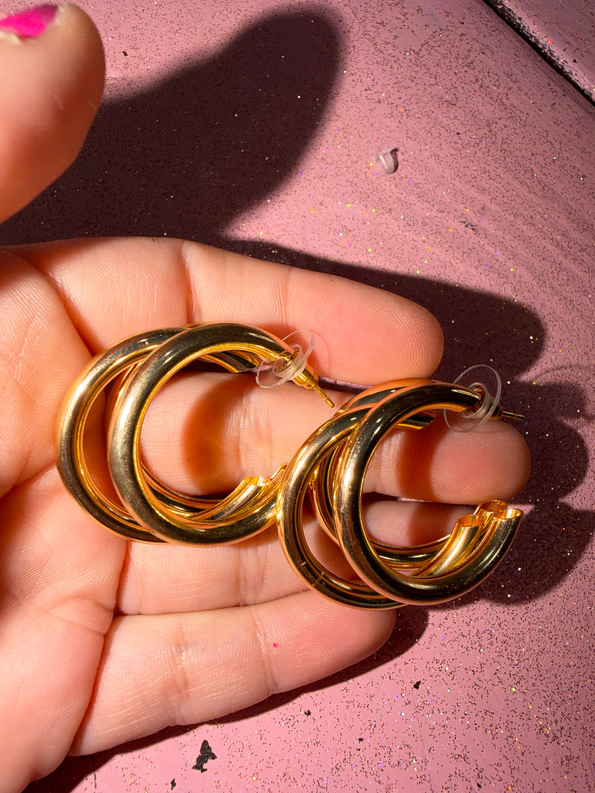Tripe hoop earrings