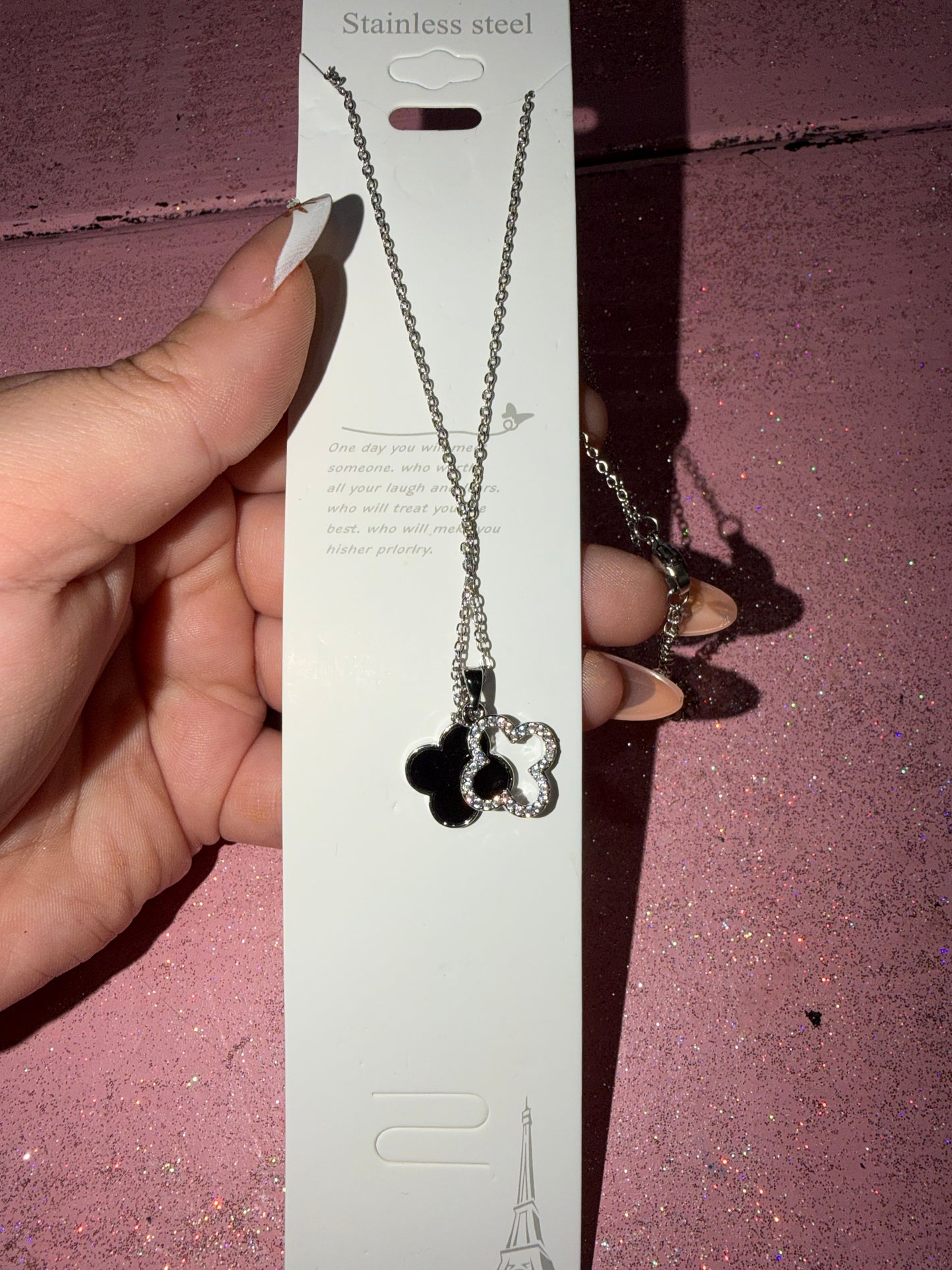 Black clover necklace