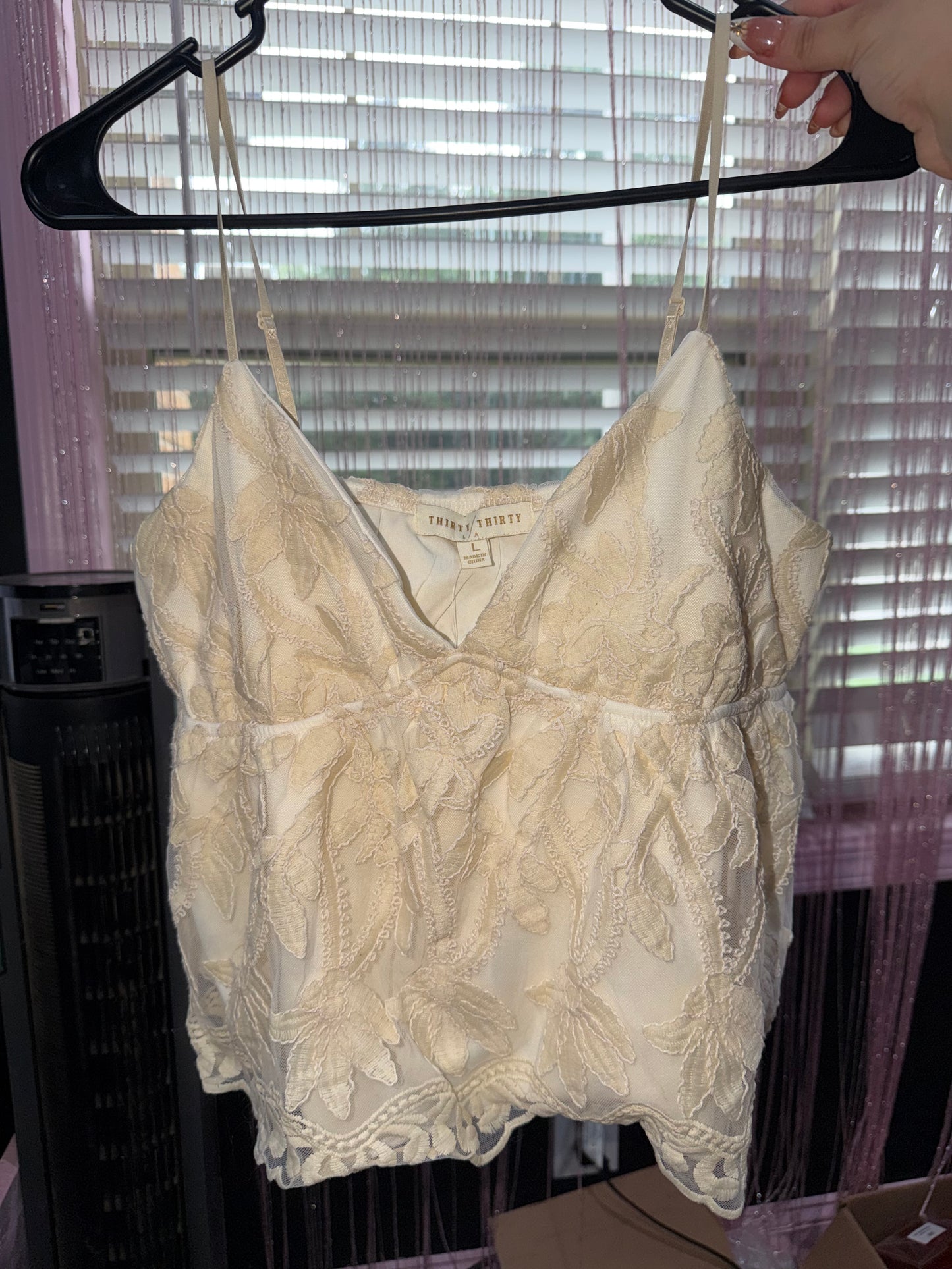 Beige lace tank (L)