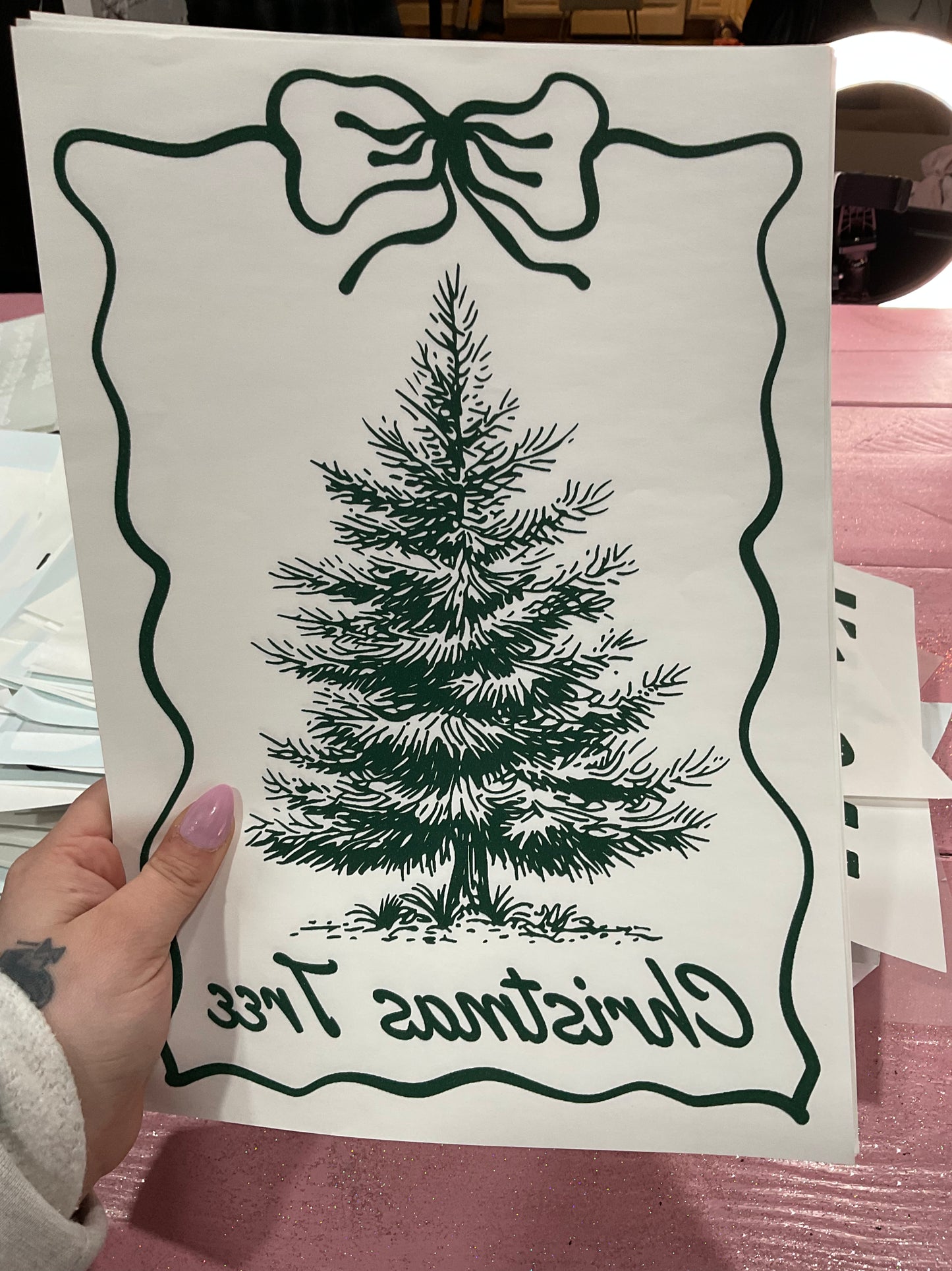 Tree screen print transfers