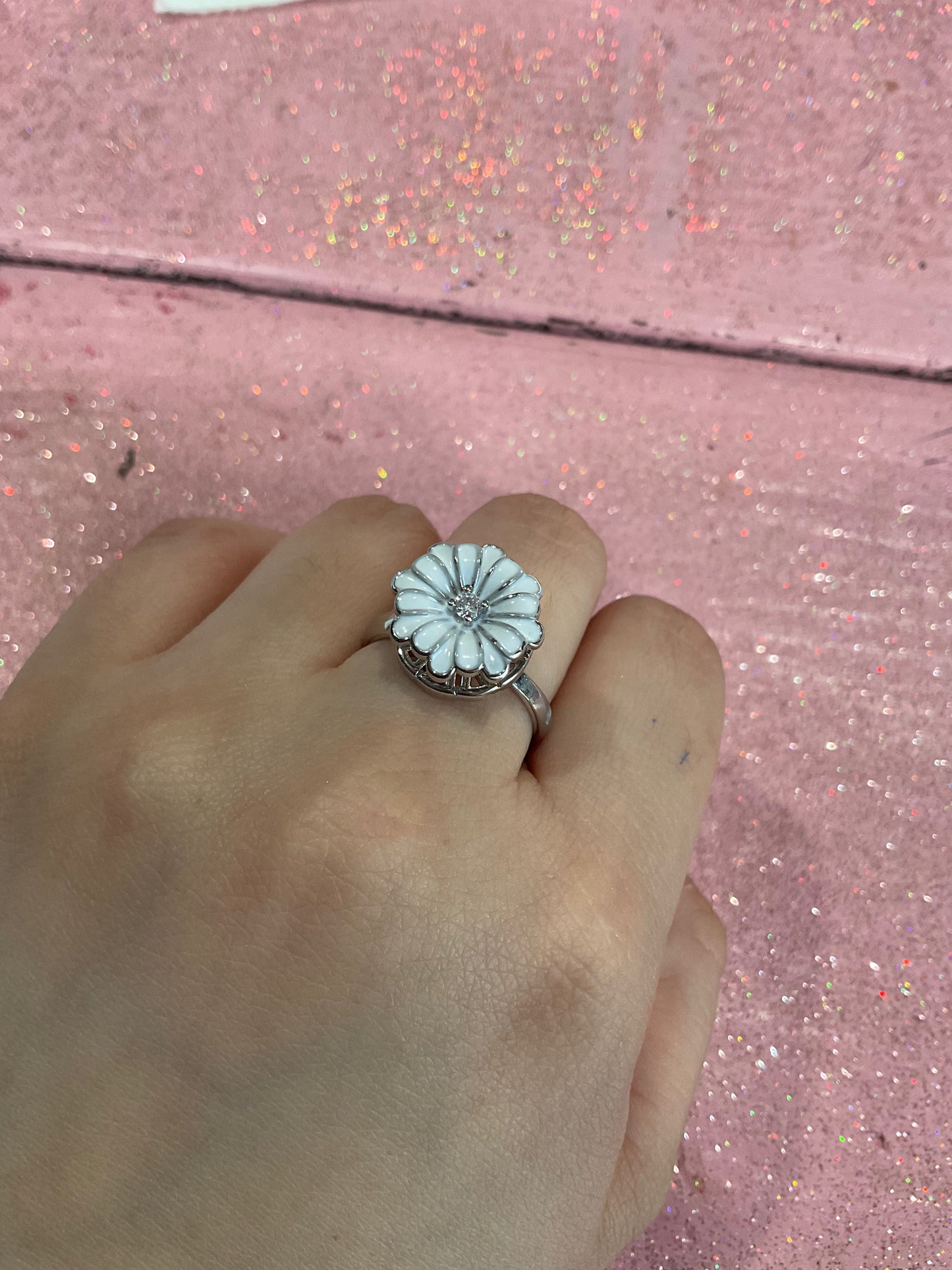 White flower fidget spinner