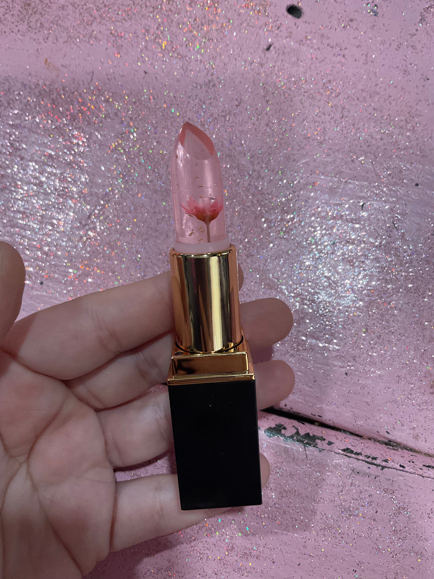 Color changing flower lipstick