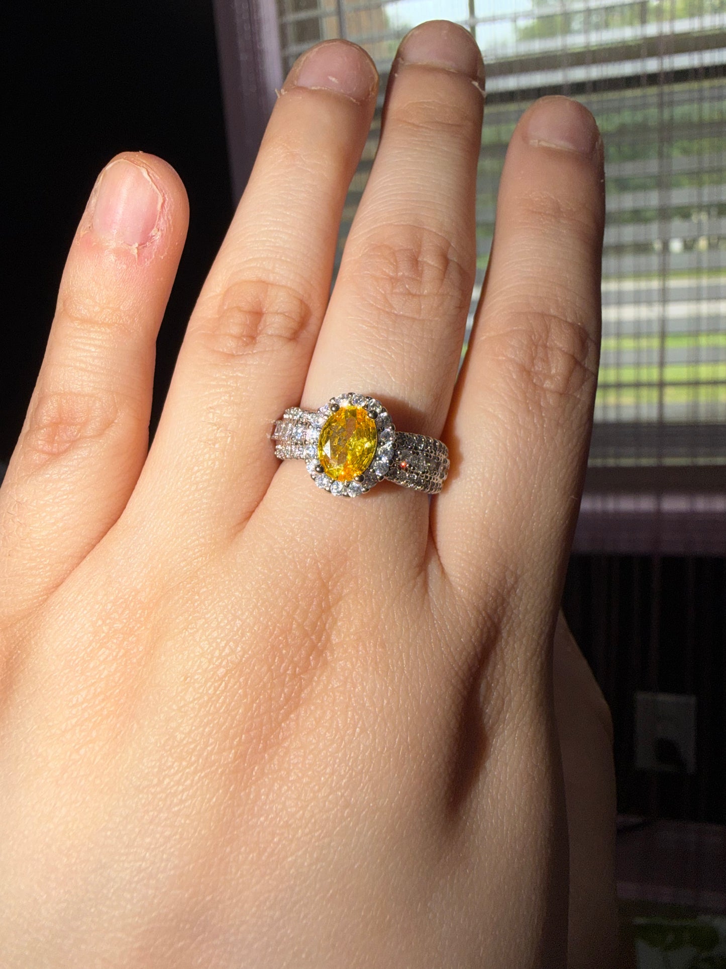 Yellow oval ring