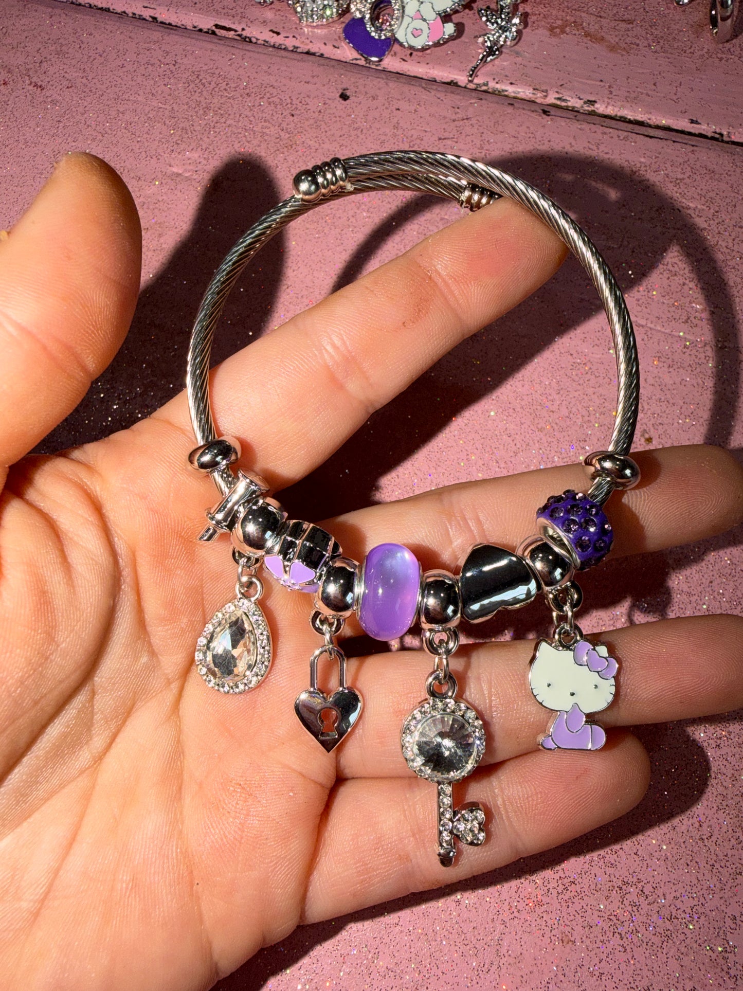 Purple Hk charm bracelet