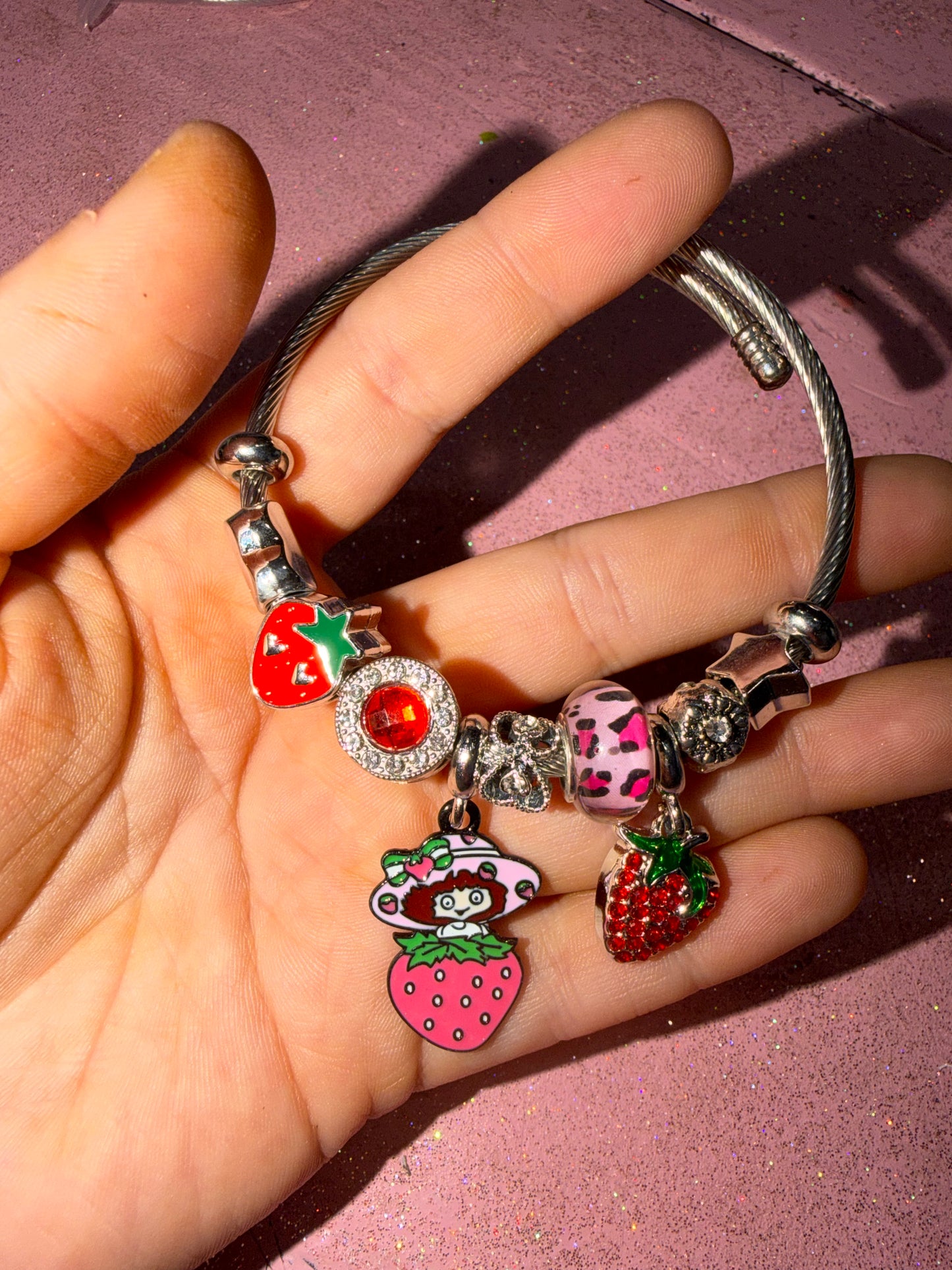 Strawcerrr shortcake charm bracelet