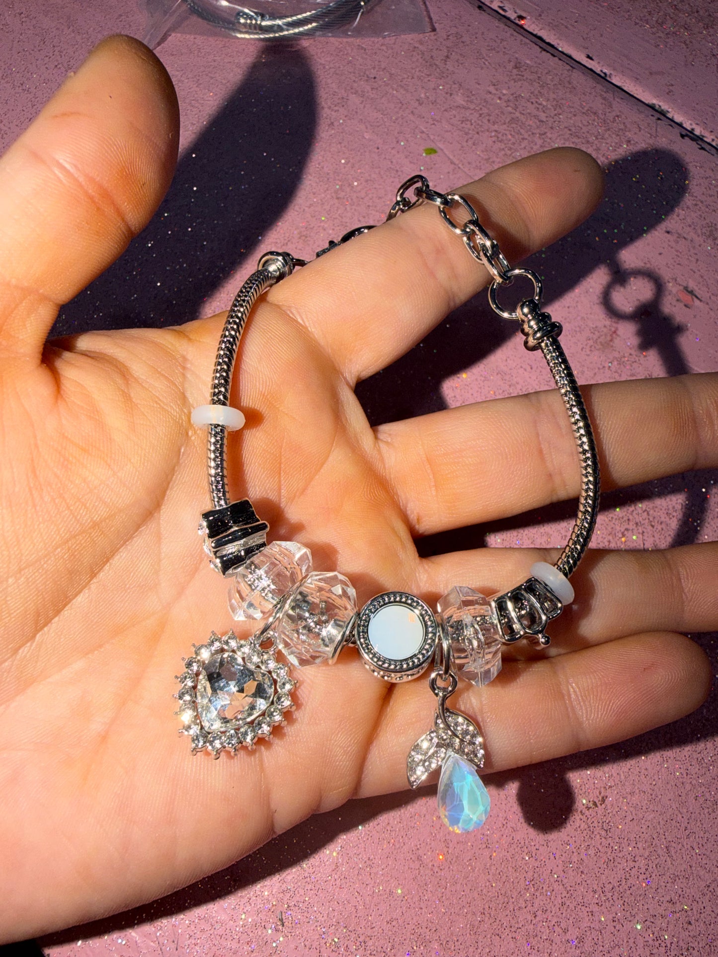 Silver heart bracelet