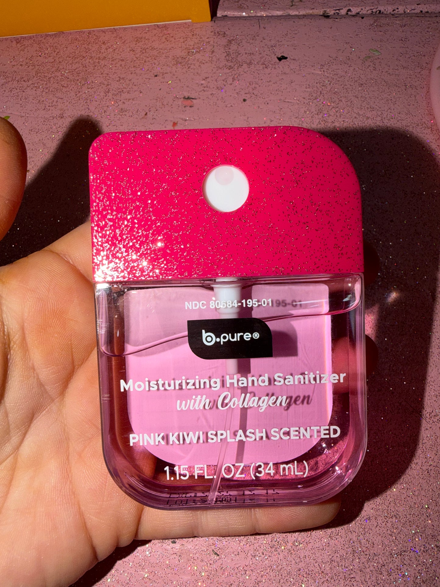 Pink kiwi hand sanitizer