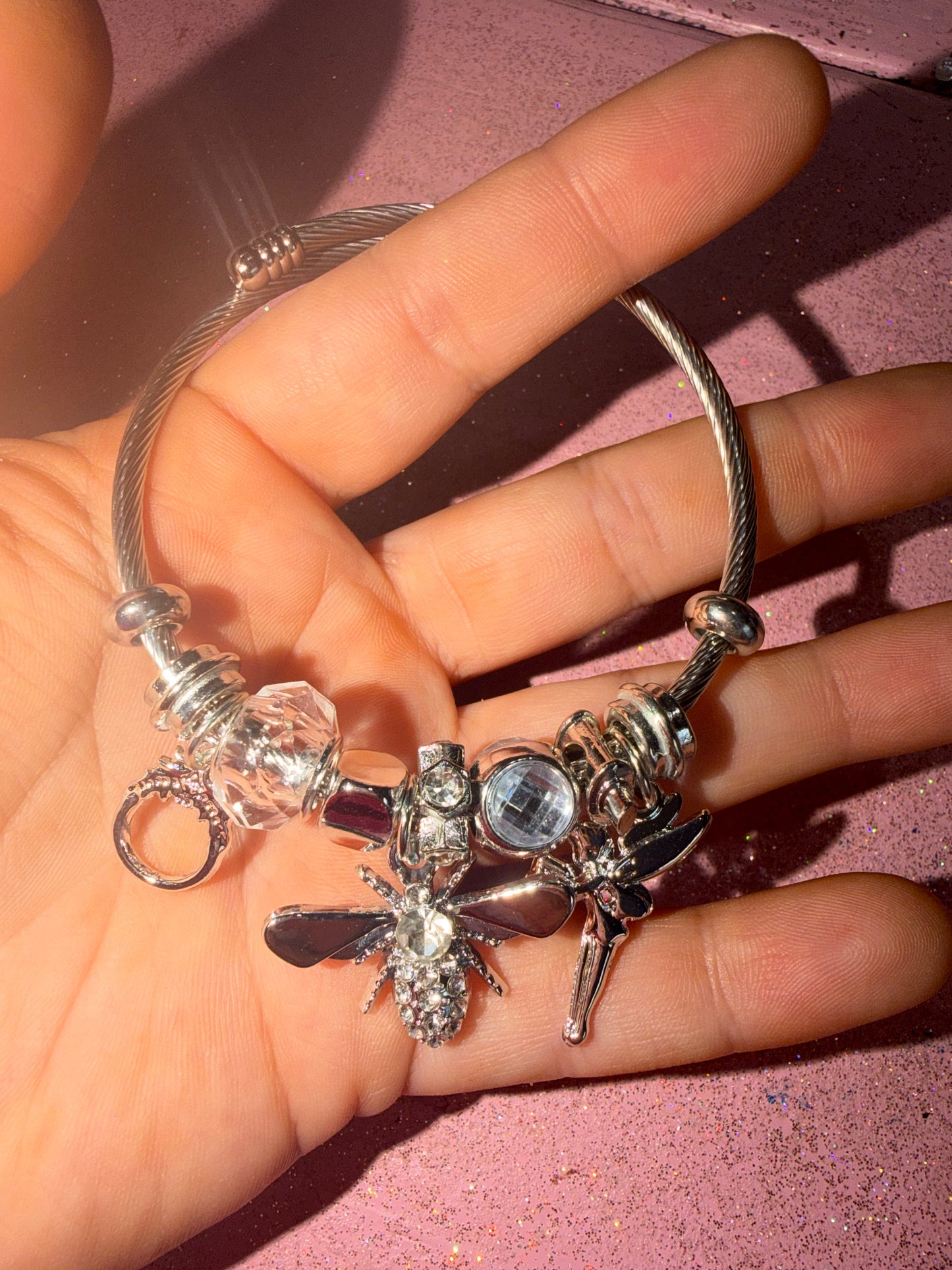 Lightning bug charm bracelet