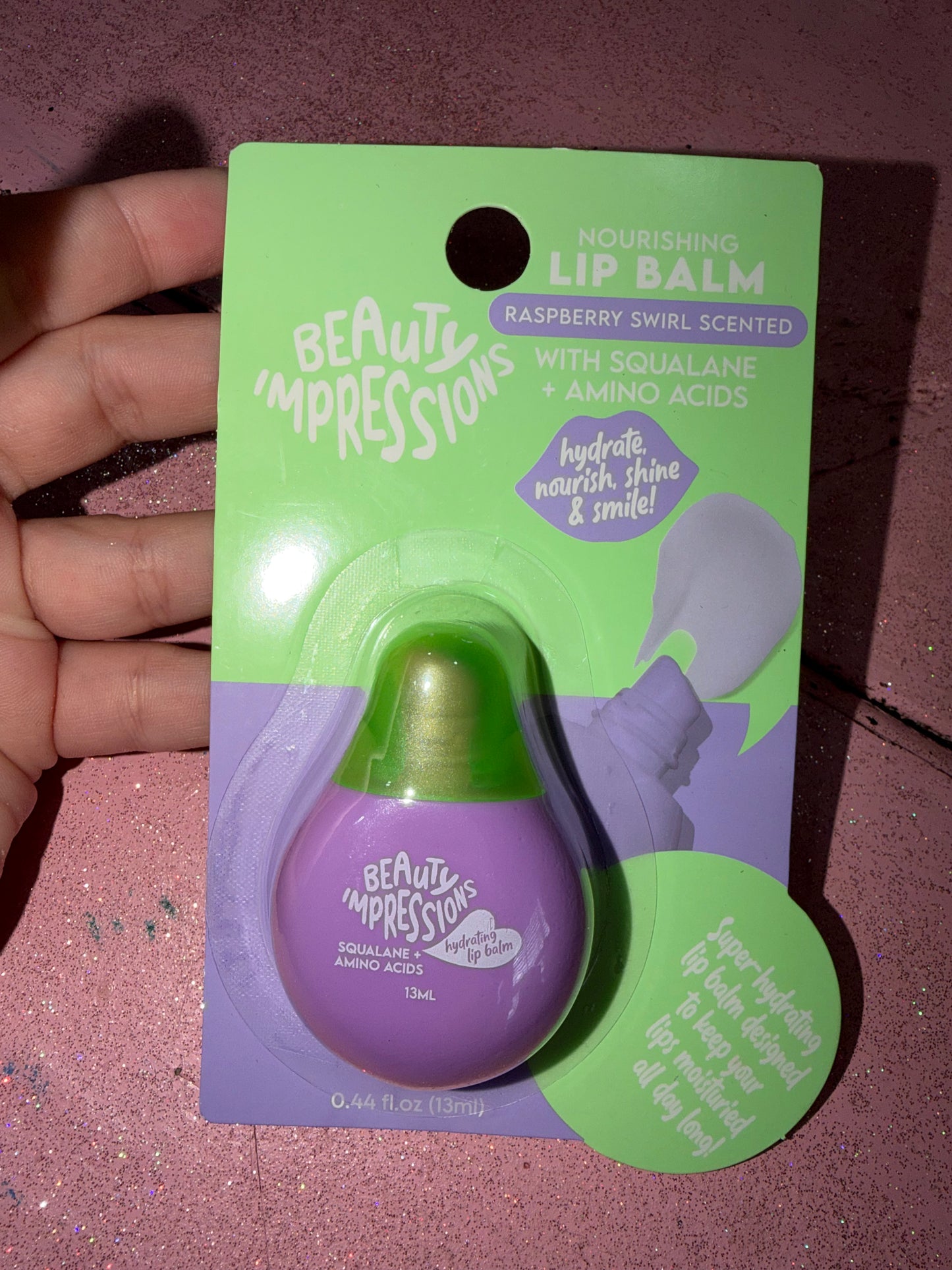 Raspberry swirl lip balm