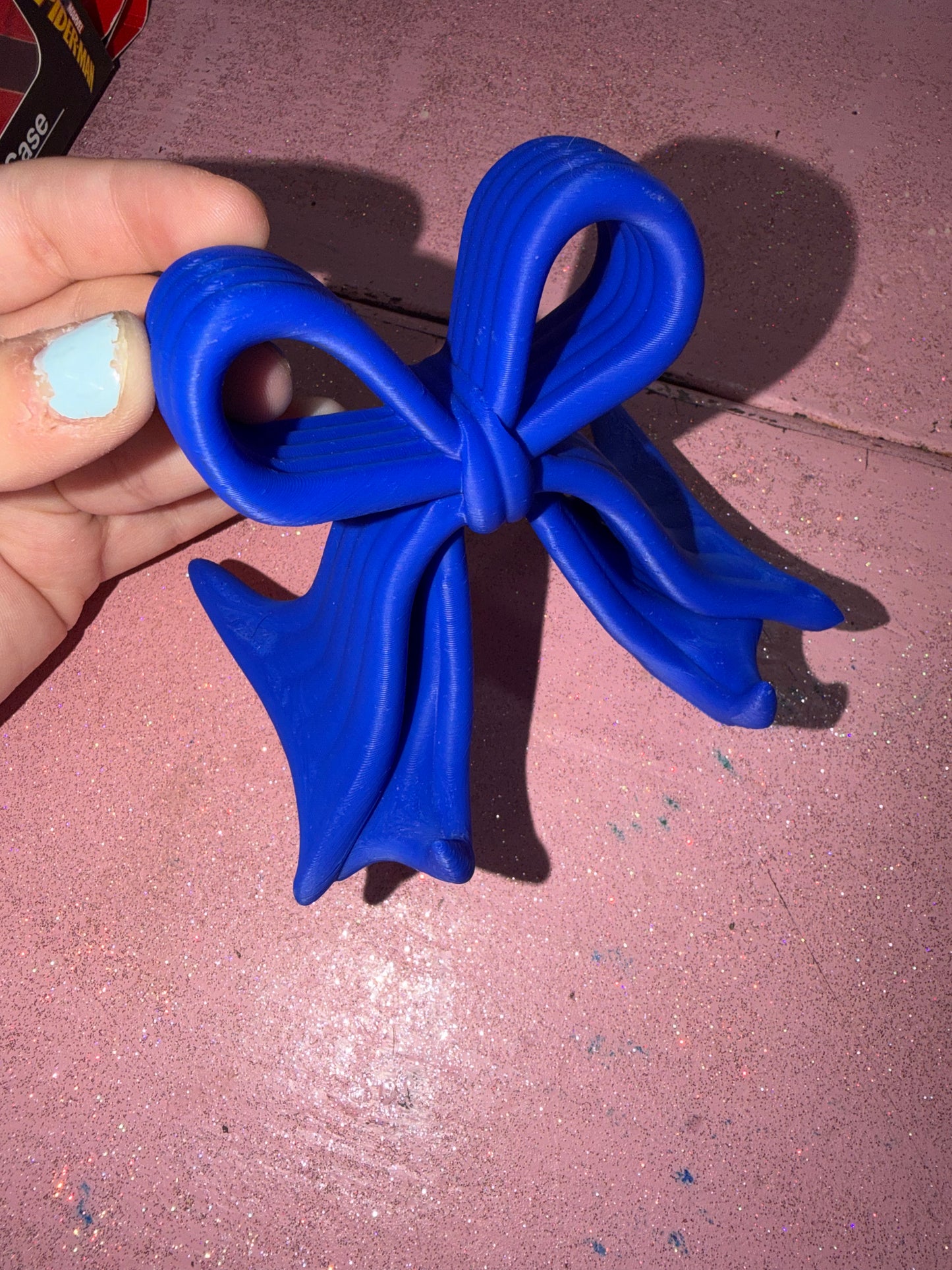 Blue phone holder