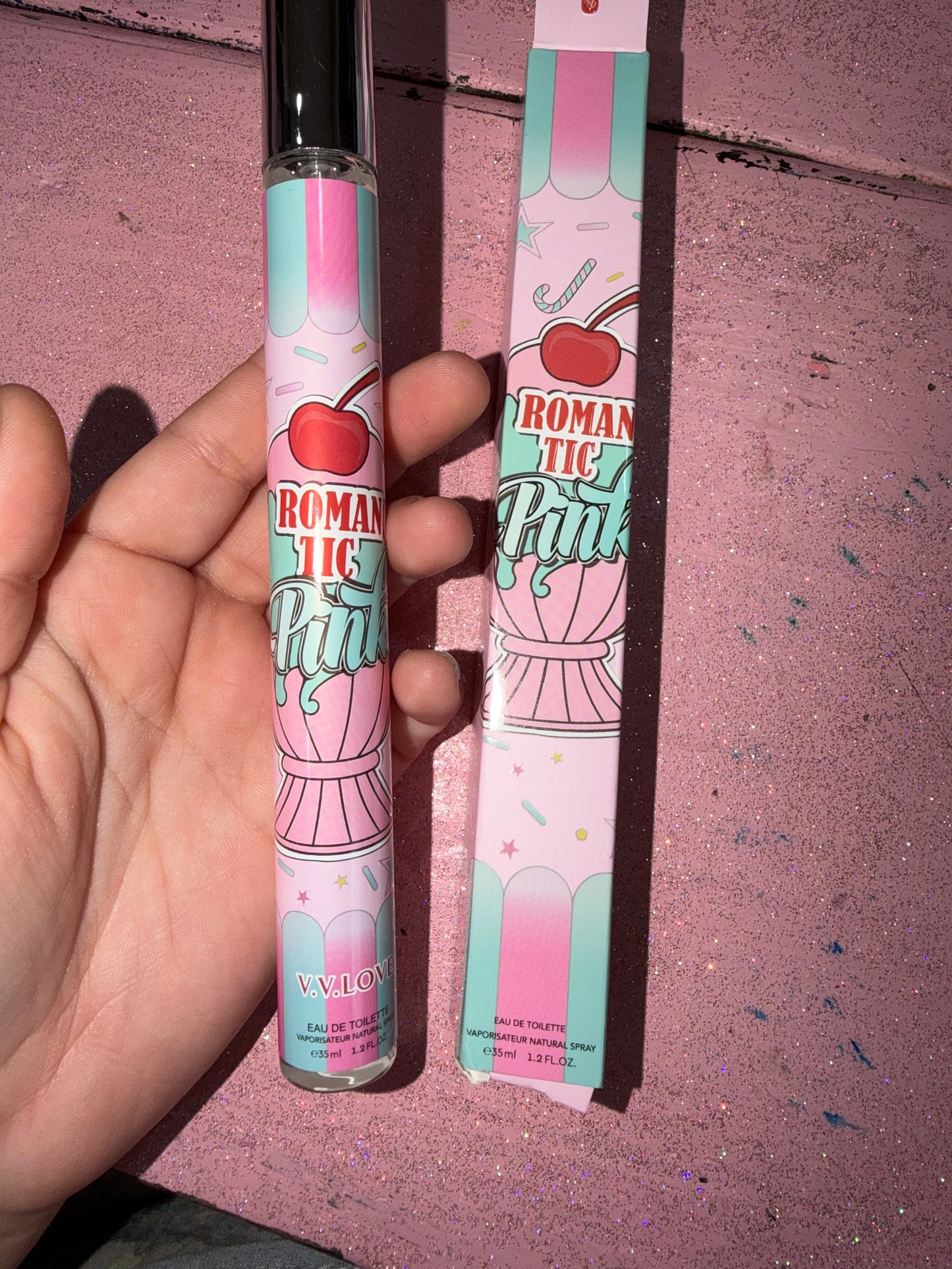 Romantic pink perfume
