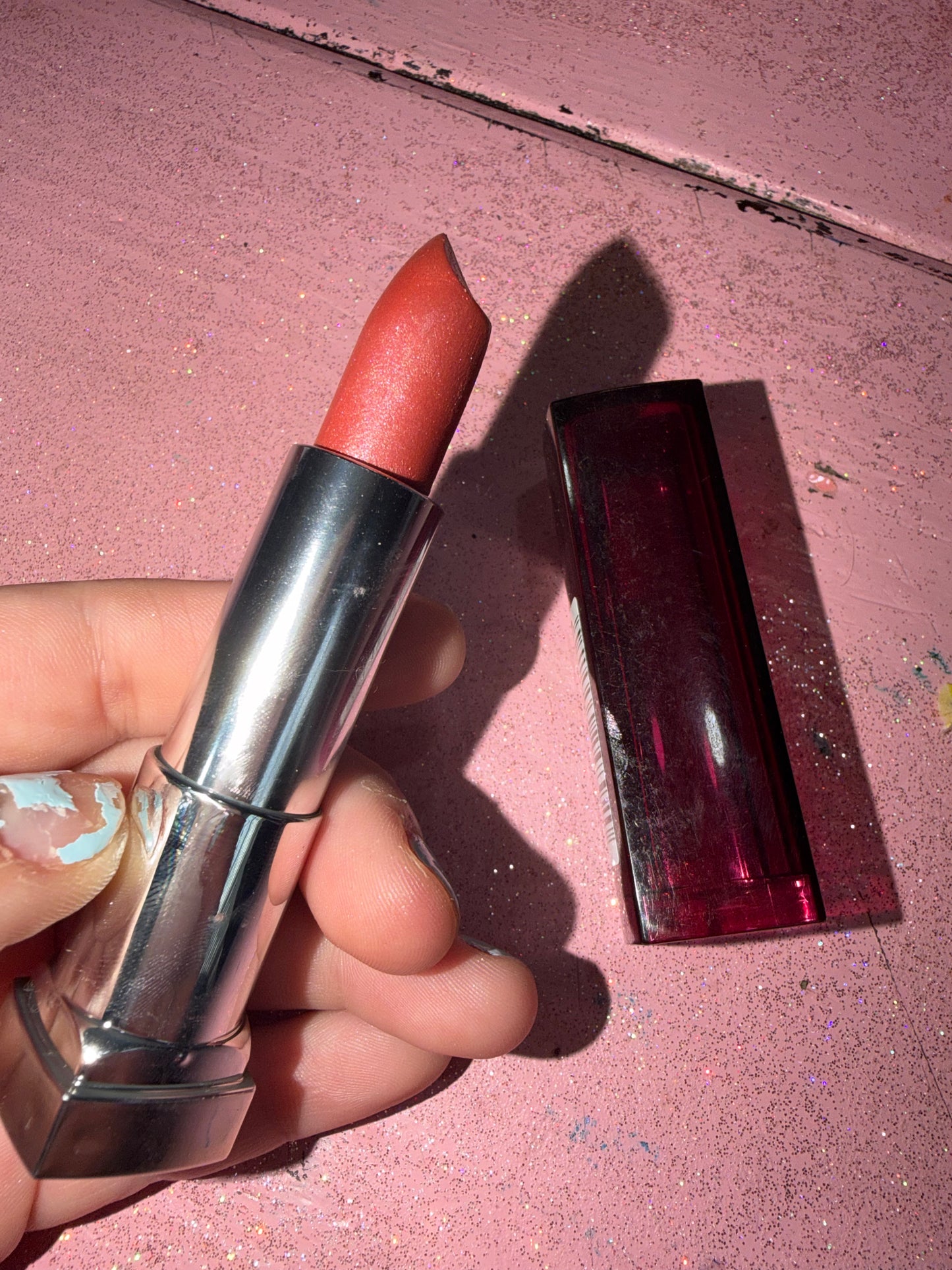 Maybelline lipstick shade “pink satin”
