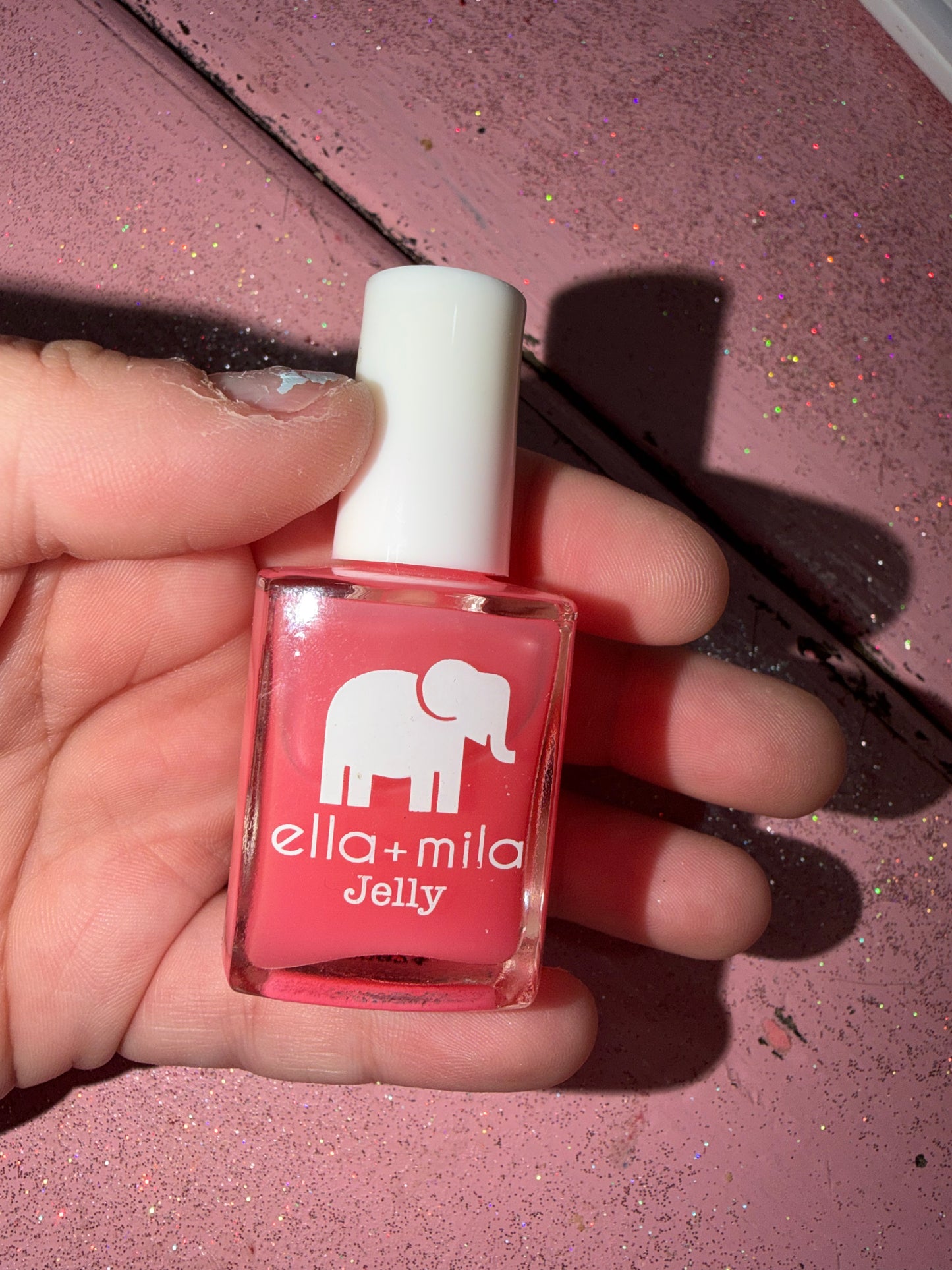 Jelly pink nail polish