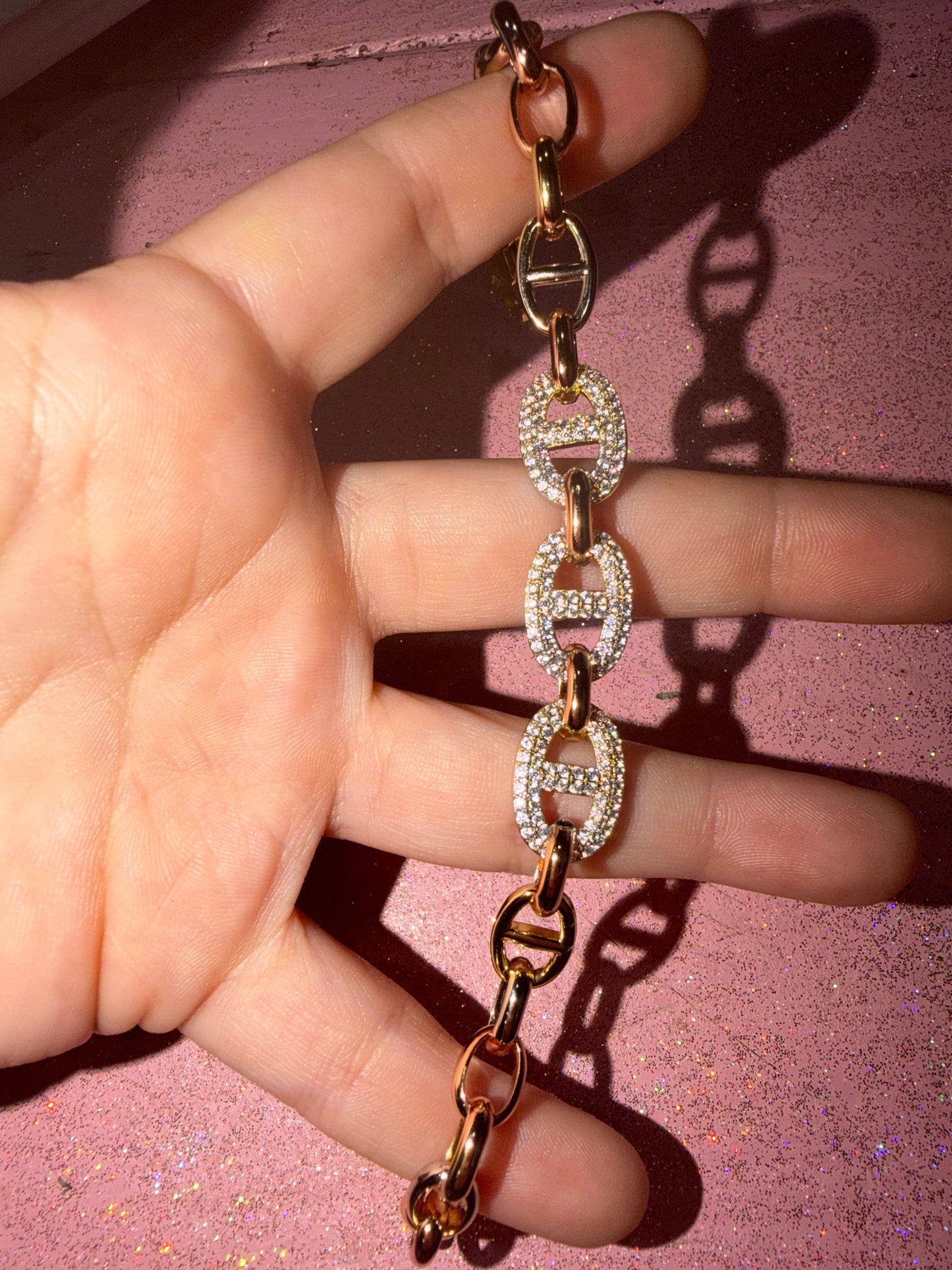 Rhinestone chunky bracelet