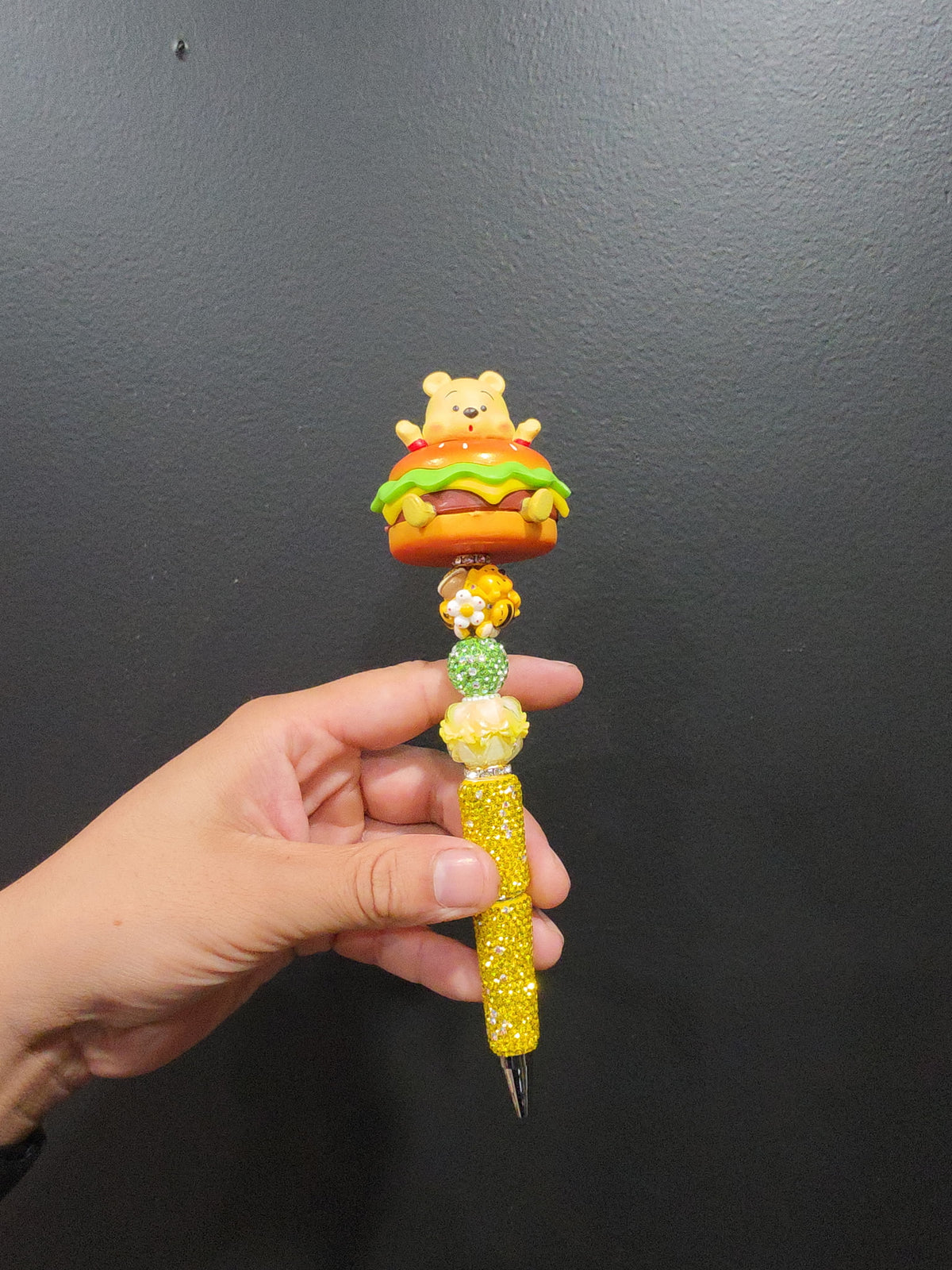 Pooh burger rhinestone pen