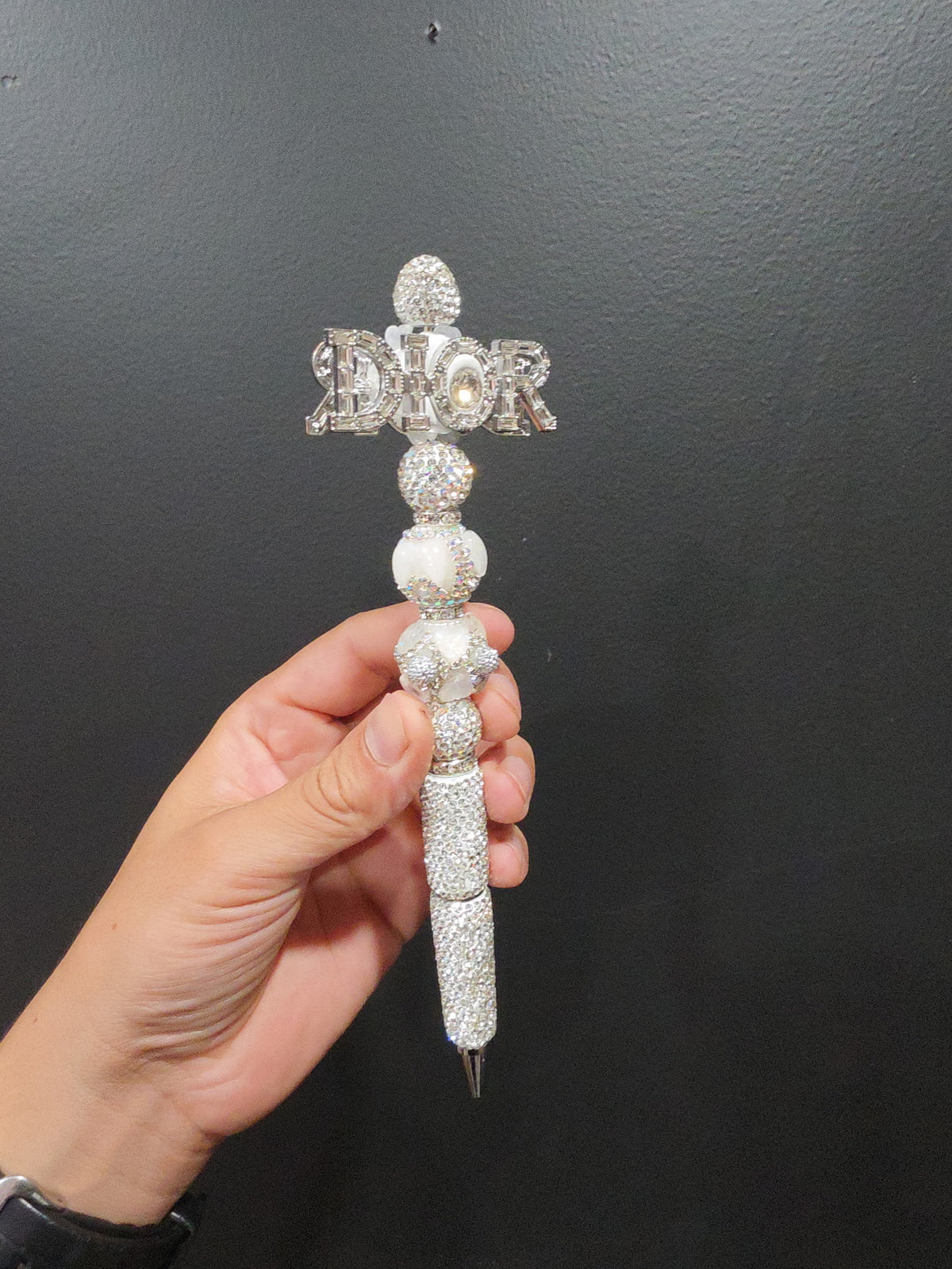 Silver Dior rhinestone one