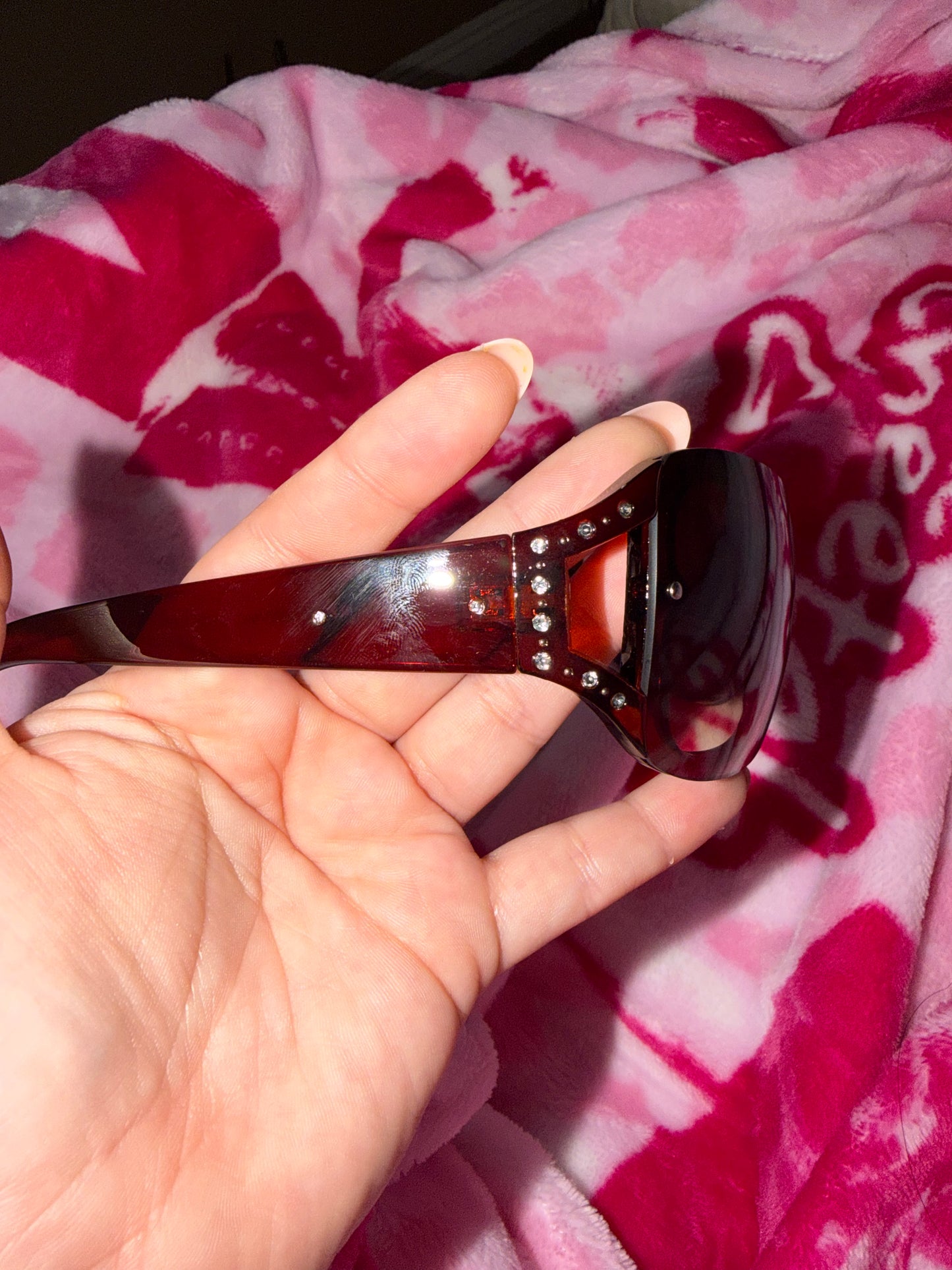 Brown and rhinestone sunglasses