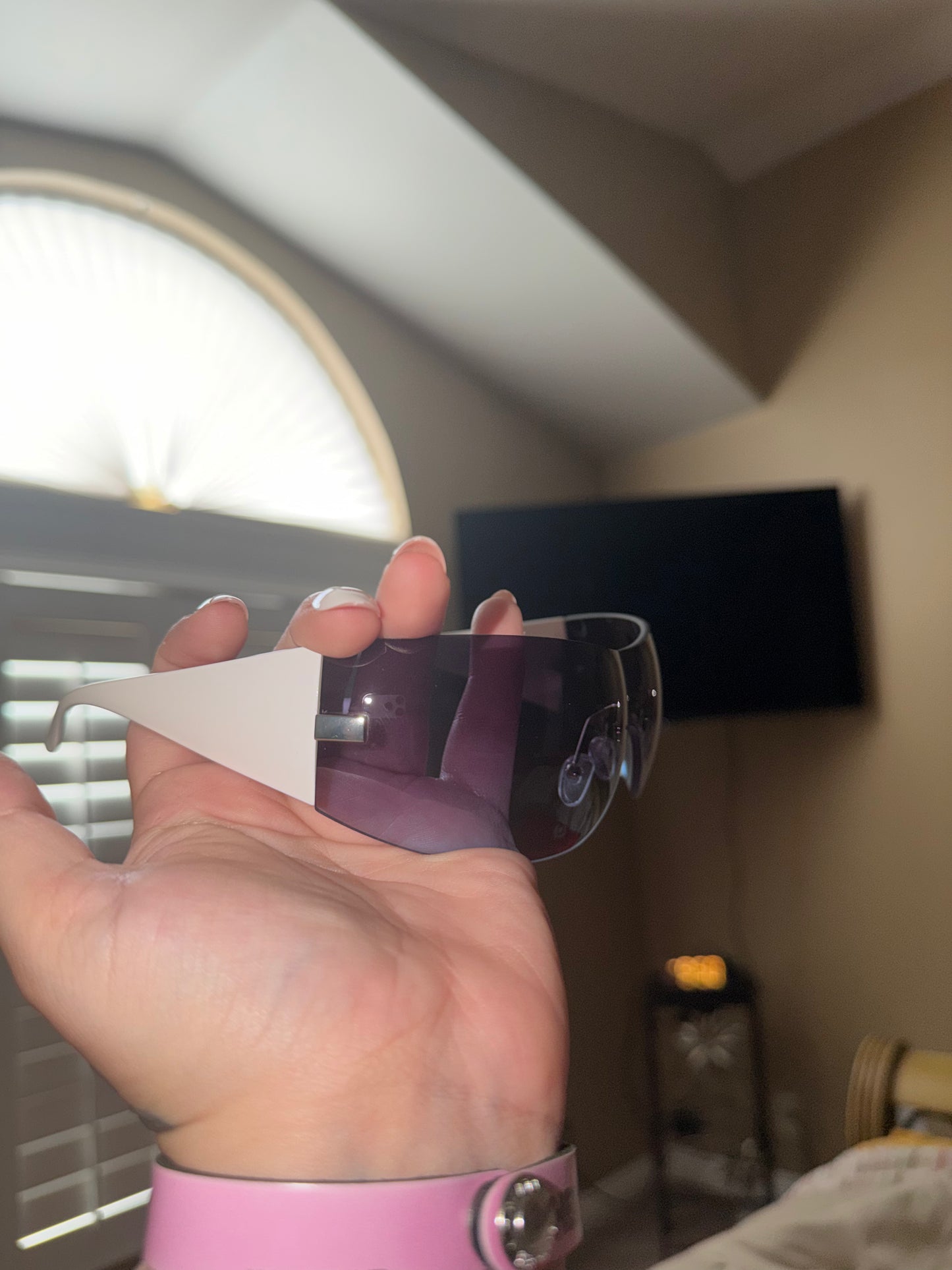 Purple blue and white sunglasses