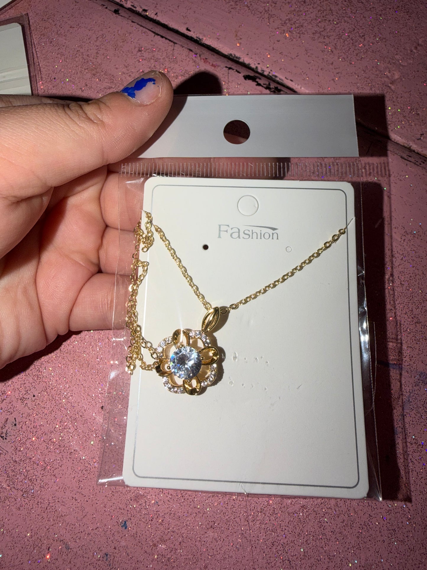 Silver flower necklace