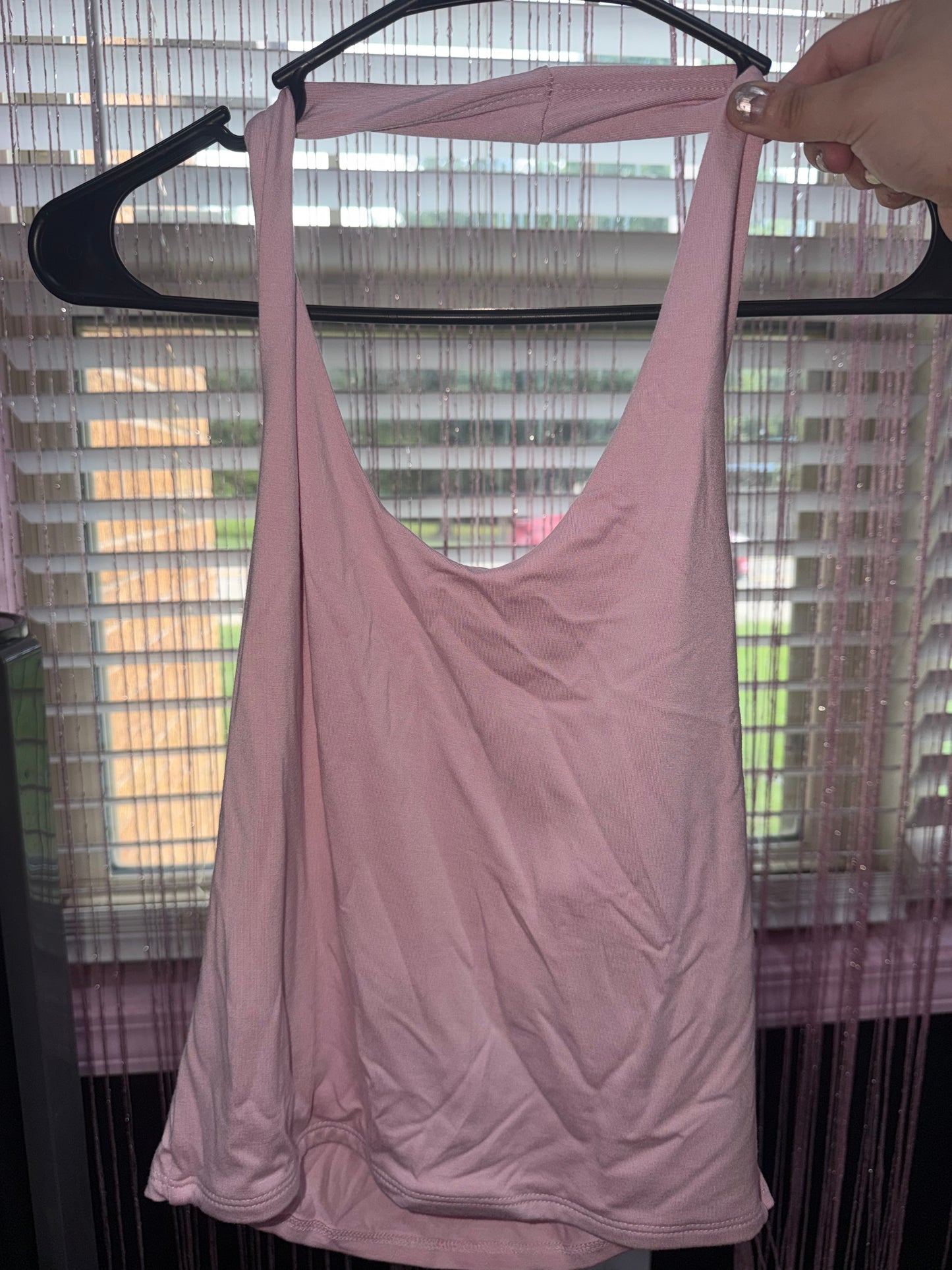 Double layered pink halter (L)