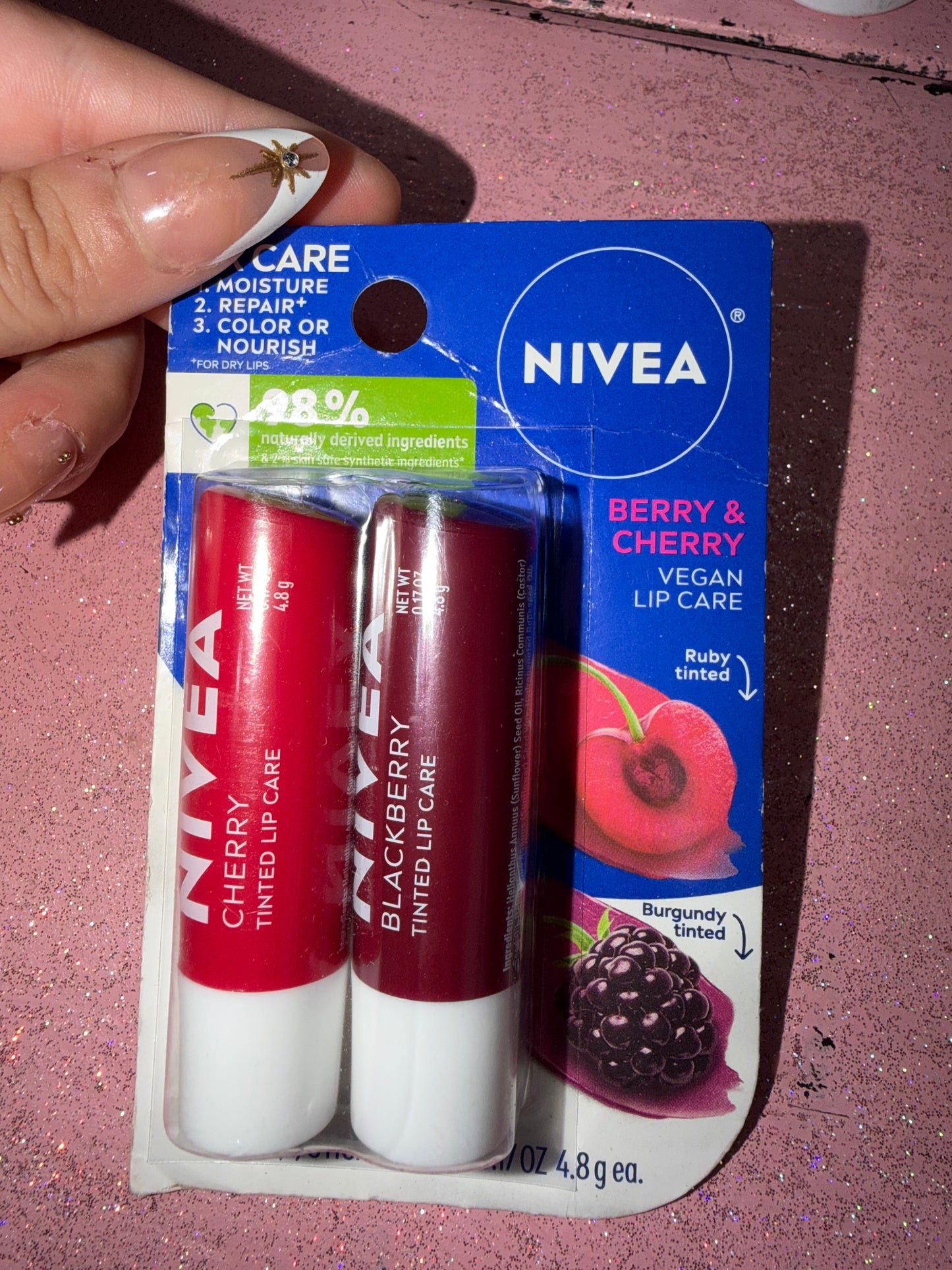 Berry and cherry lip balm set