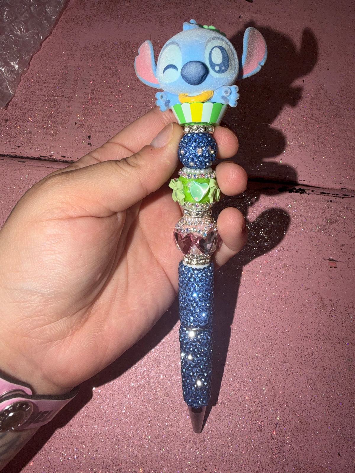 Stitch cupcake rhinestone pen