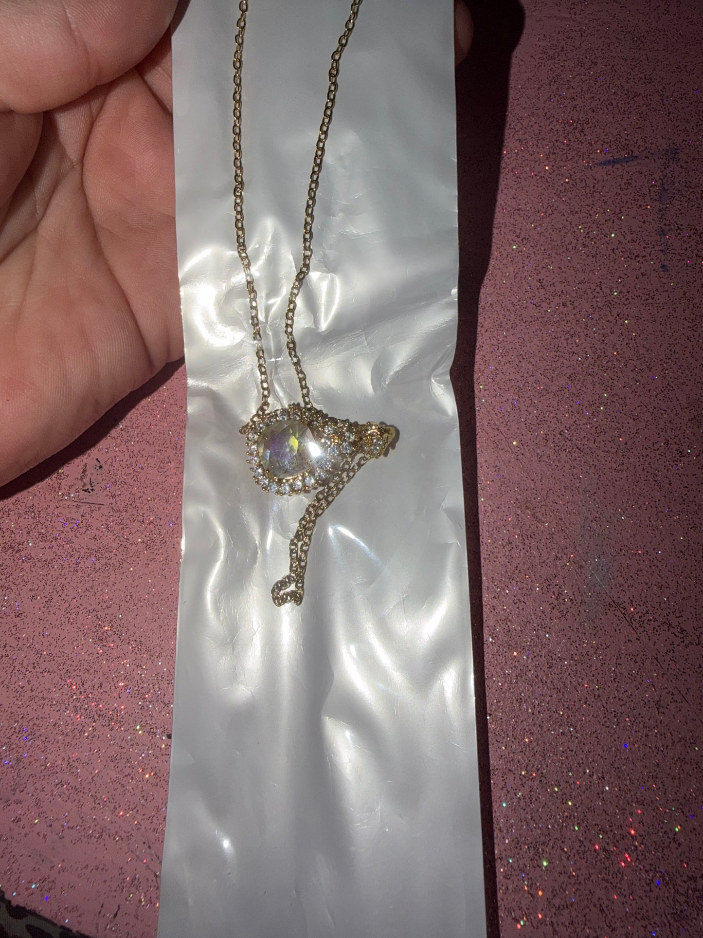Iridescent jewel necklace