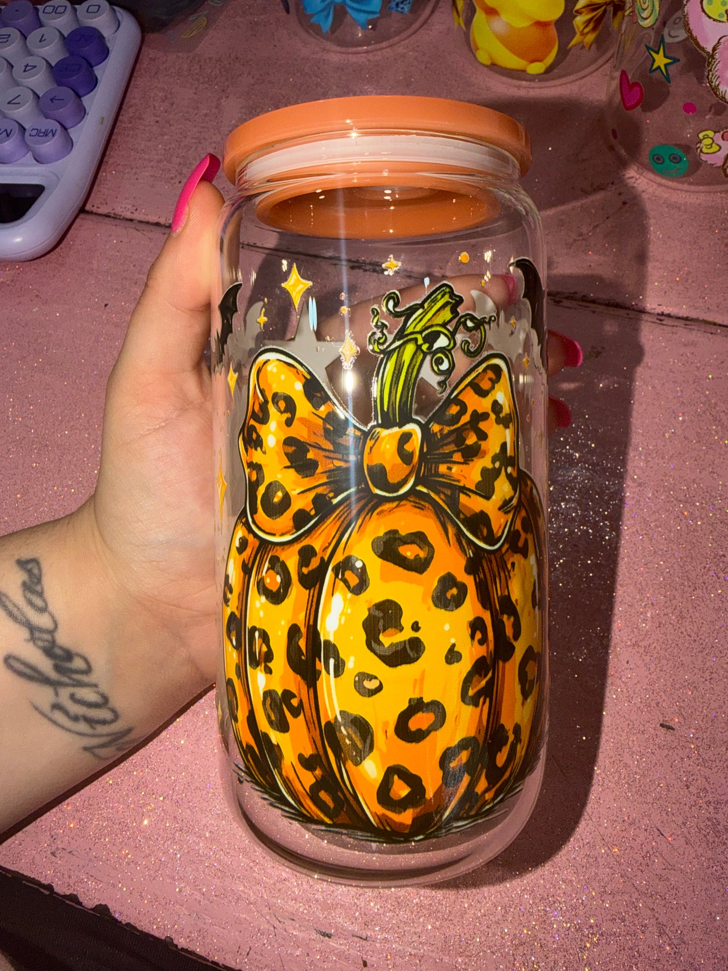 Cheetah pumpkin cup