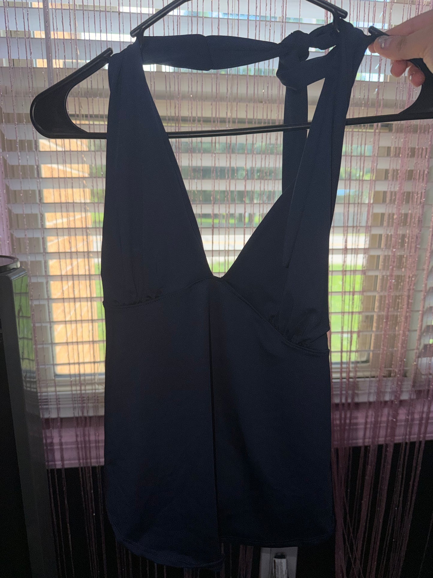 Navy blue halter (L)