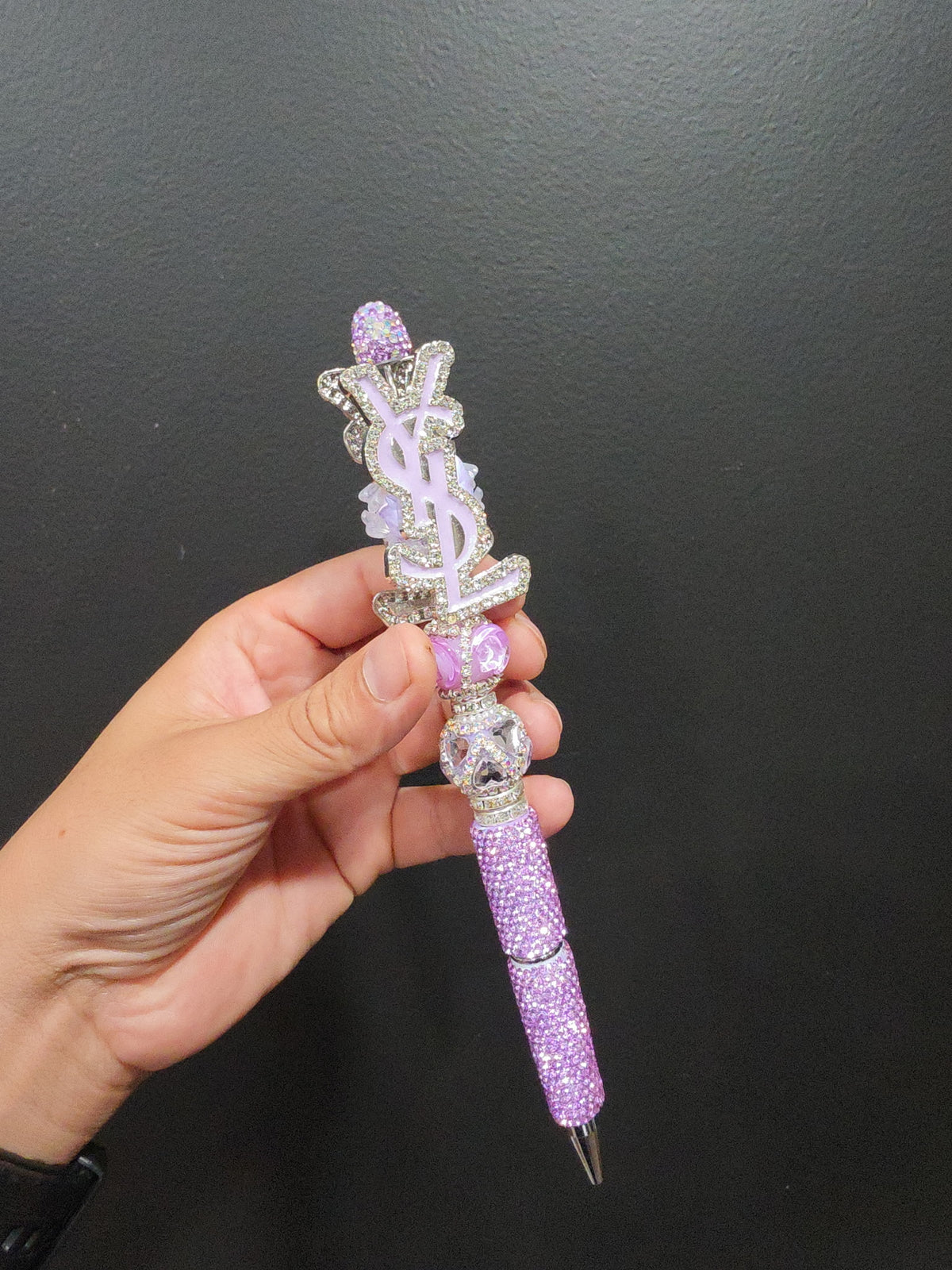 Purple YSL RHINESTONE PEN