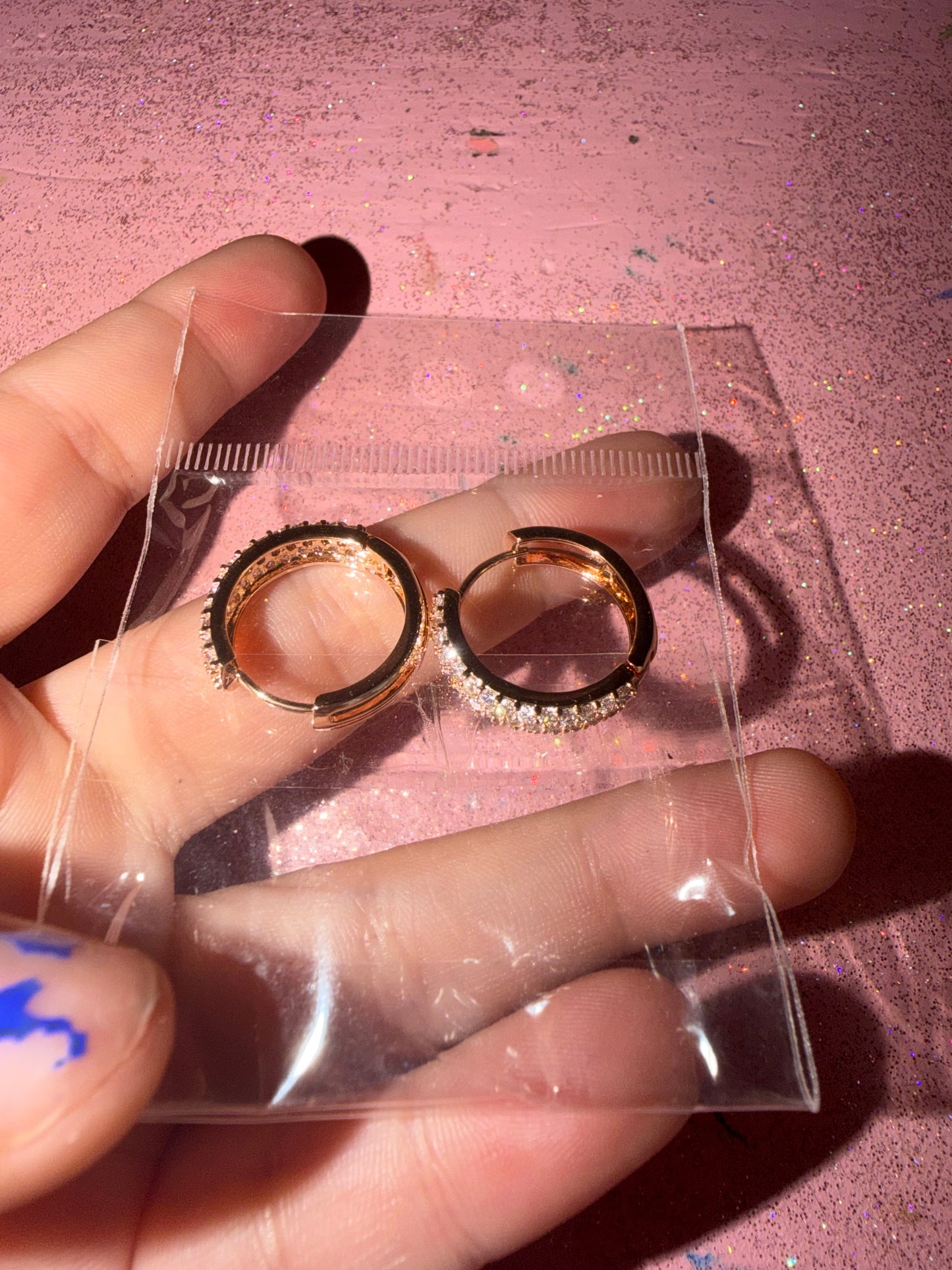 Mini rhinestone hoops
