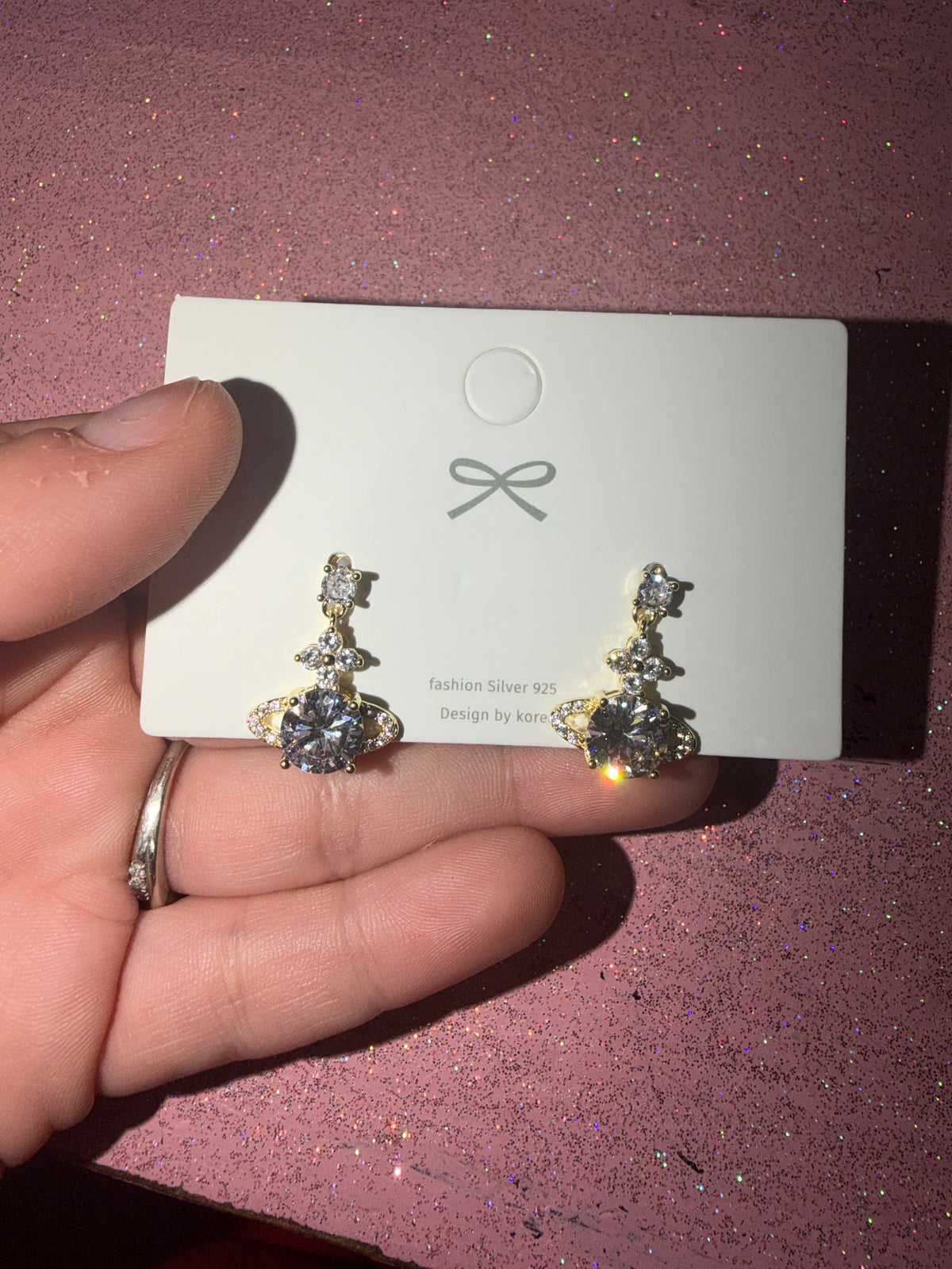Space dangle earrings