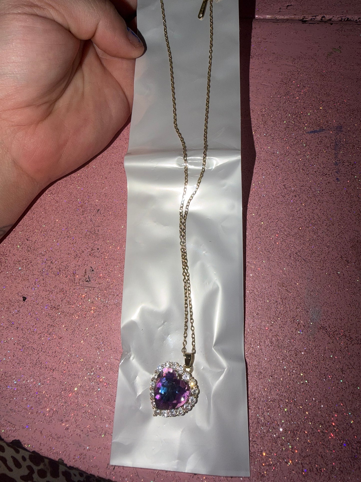 Pinkish Purple Heart necklace