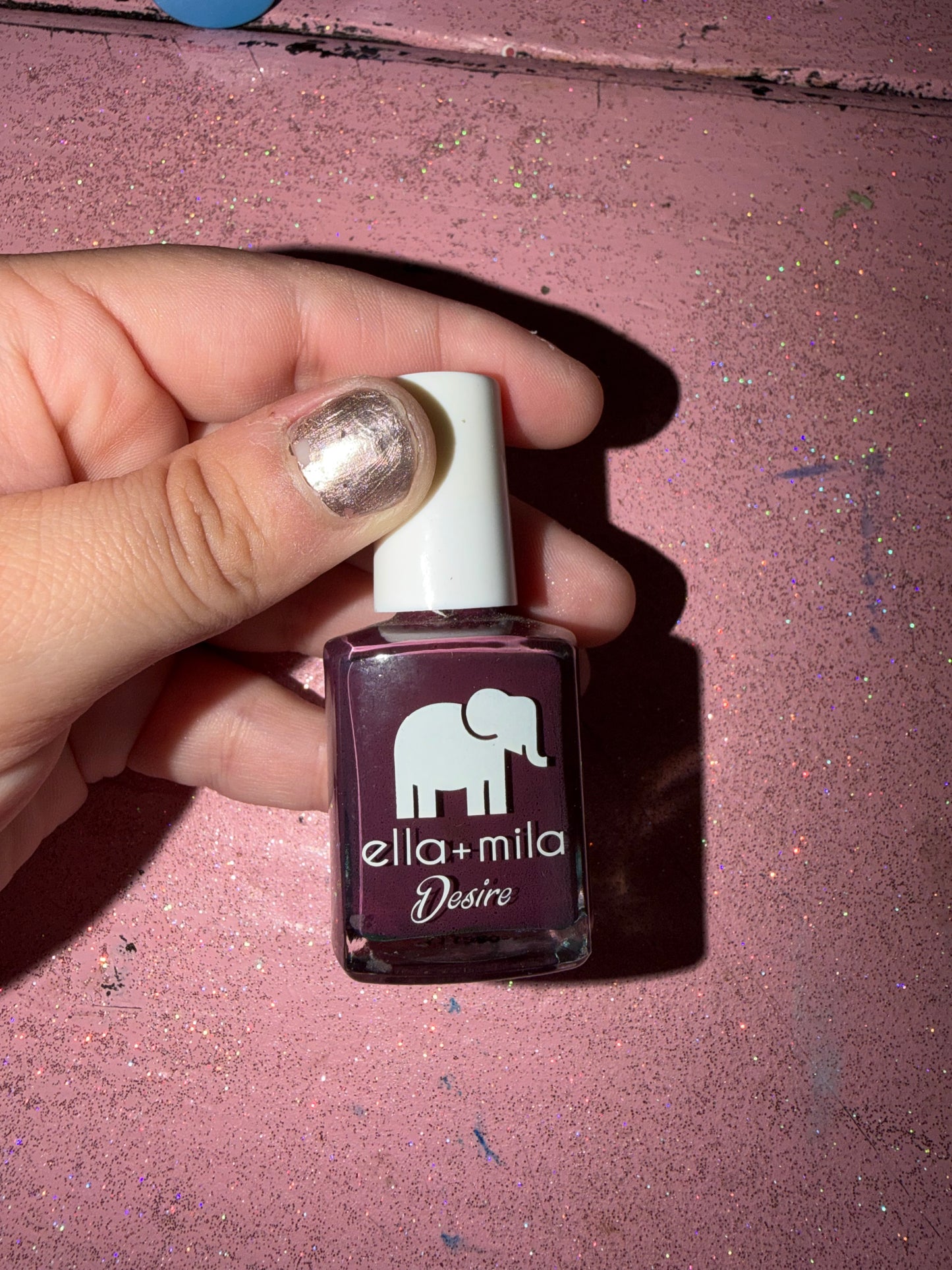 Deep purple nail polish