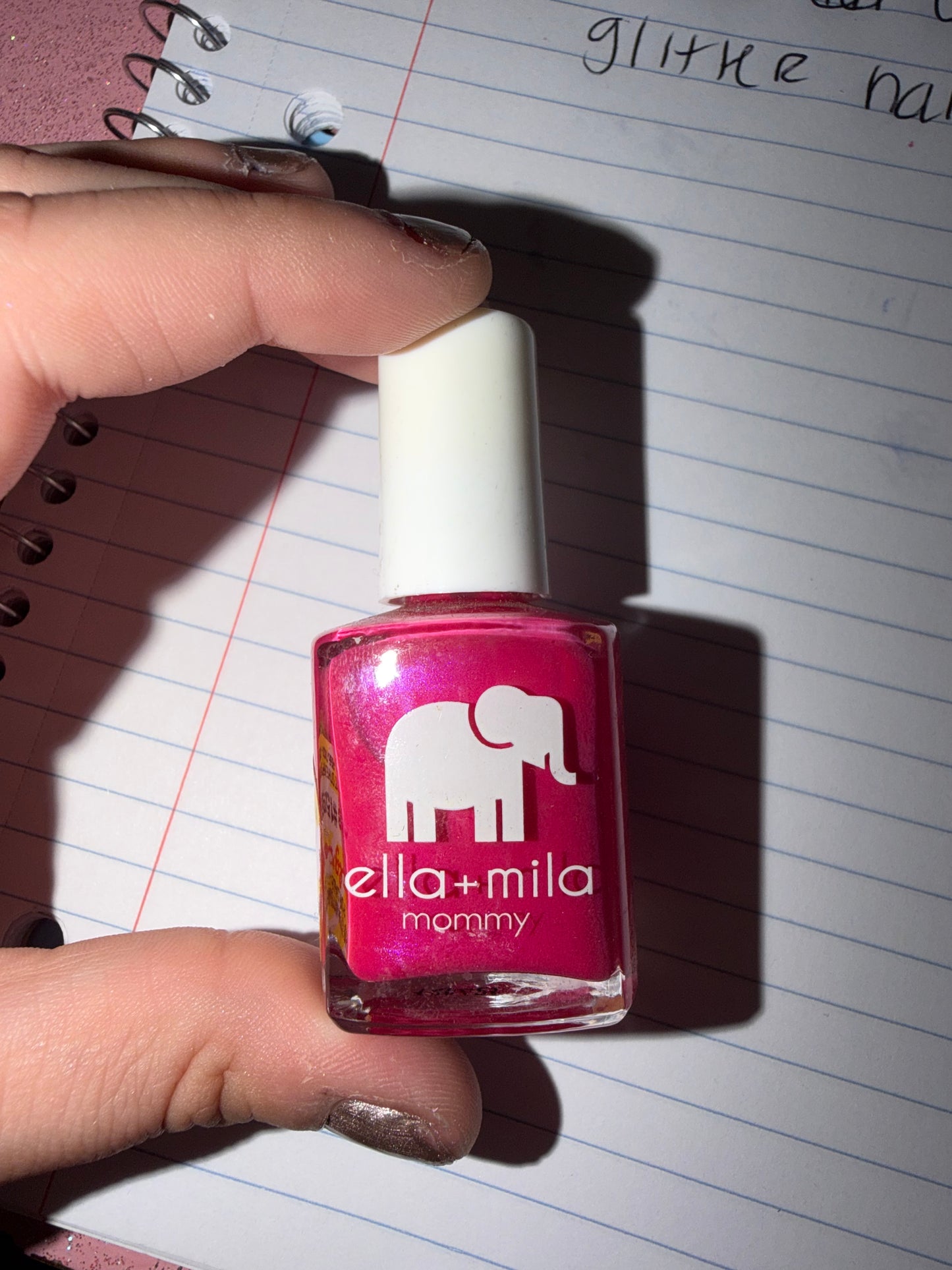 Hot pink irresident nail polish
