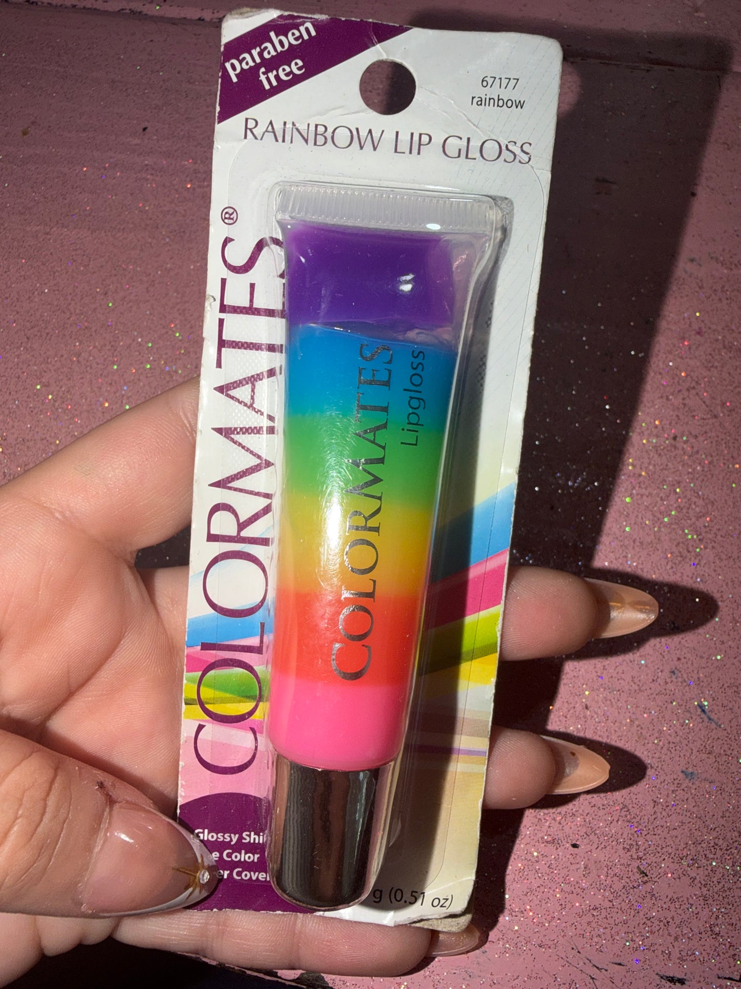 Color mate rainbow lip gloss