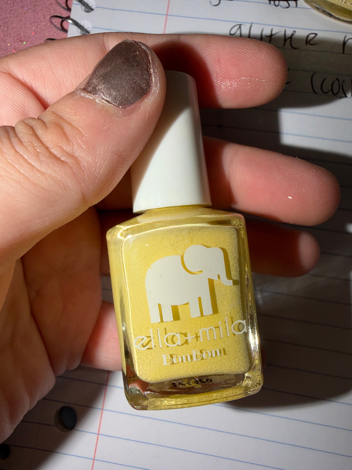 Pastel yellow nail polish