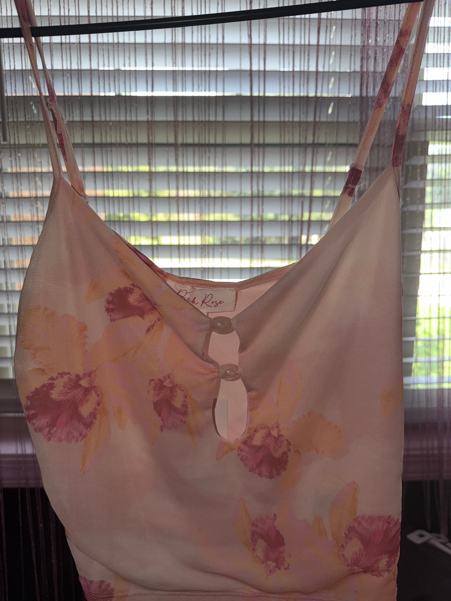 Pink floral tank (L)
